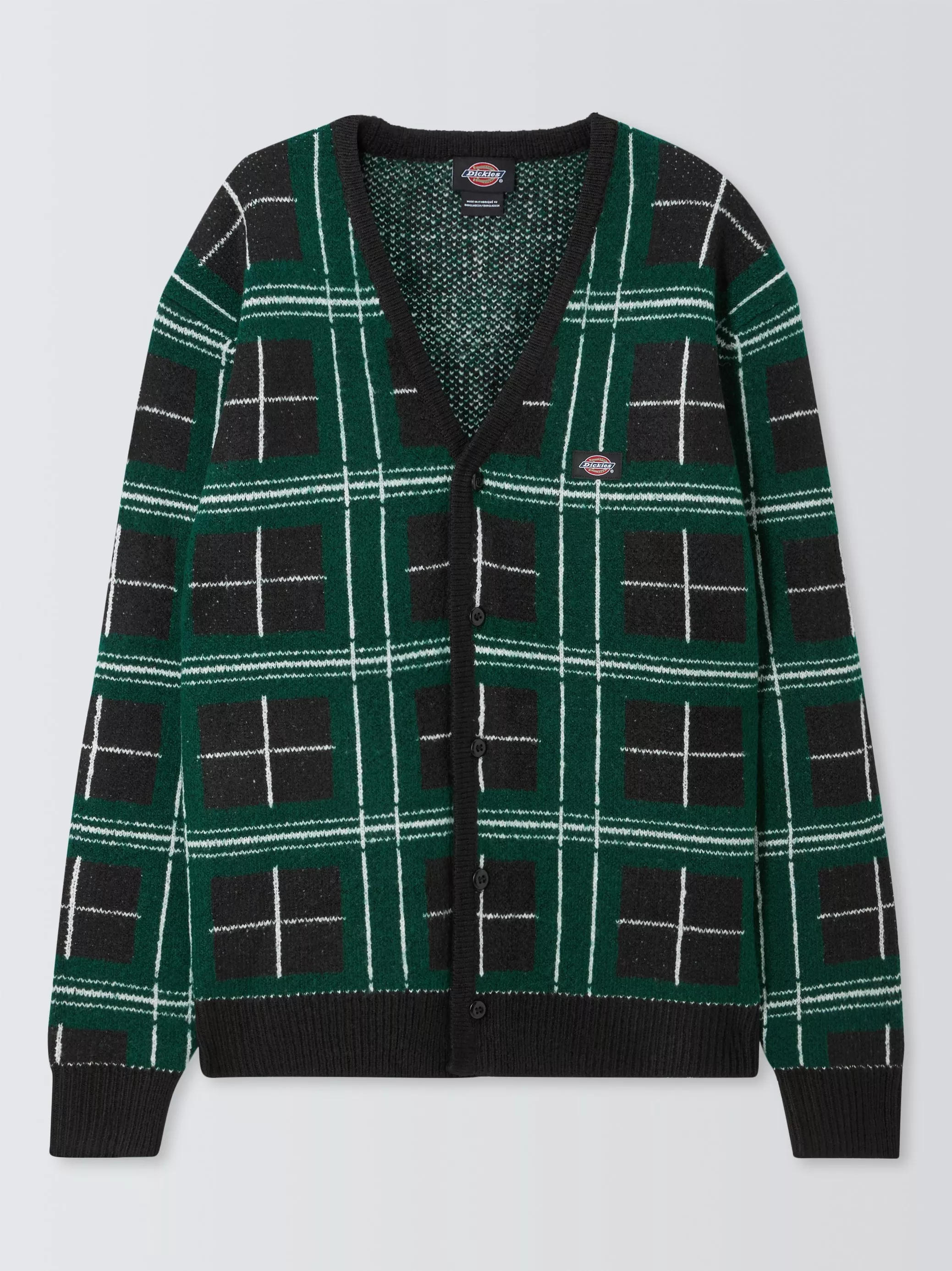 Dickies Stevensville Knitted Check Cardigan Black