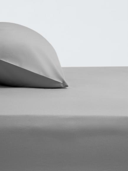 John Lewis Crisp & Fresh Cotton Rich Fitted Sheet, Dove Grey