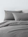 John Lewis Crisp & Fresh Cotton Rich Duvet Cover Set, Dove Grey