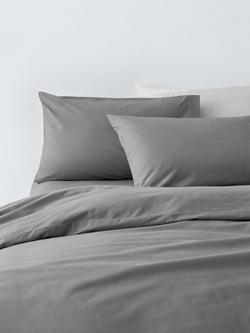 John Lewis Crisp & Fresh Cotton Rich Duvet Cover Set, Dove Grey