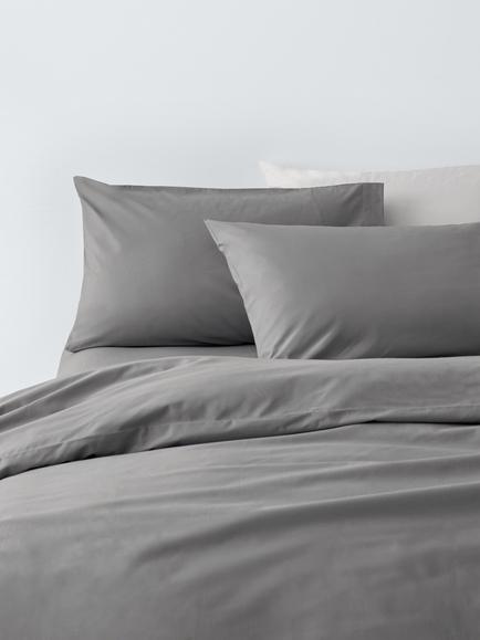 John Lewis Crisp & Fresh Cotton Rich Duvet Cover Set, Dove Grey