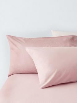 John Lewis Crisp & Fresh Cotton Rich Duvet Cover Set - view 2, Plaster Pink