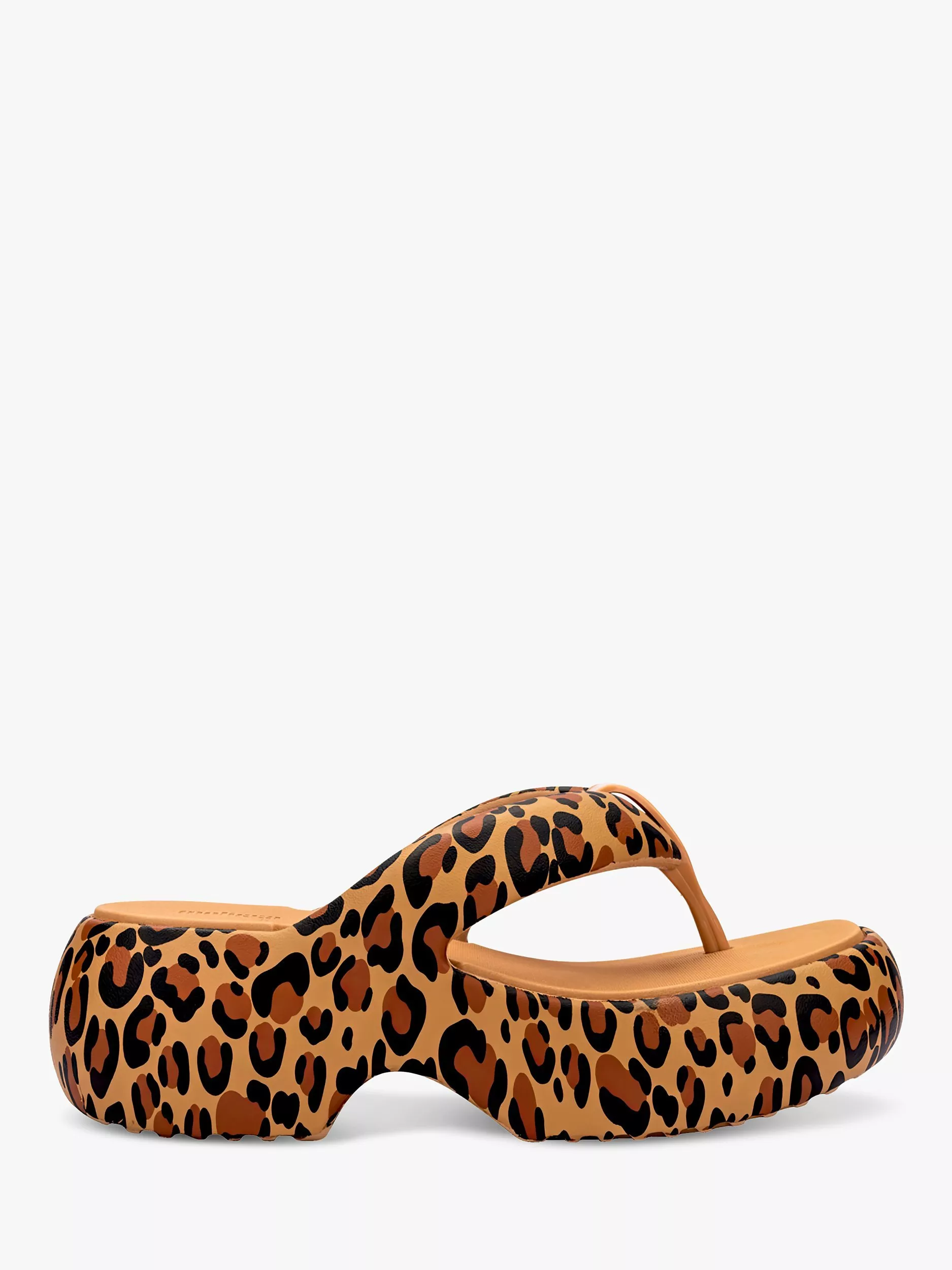 Melissa Free Fuzzy Leopard Print Platform Sandals Beige Black