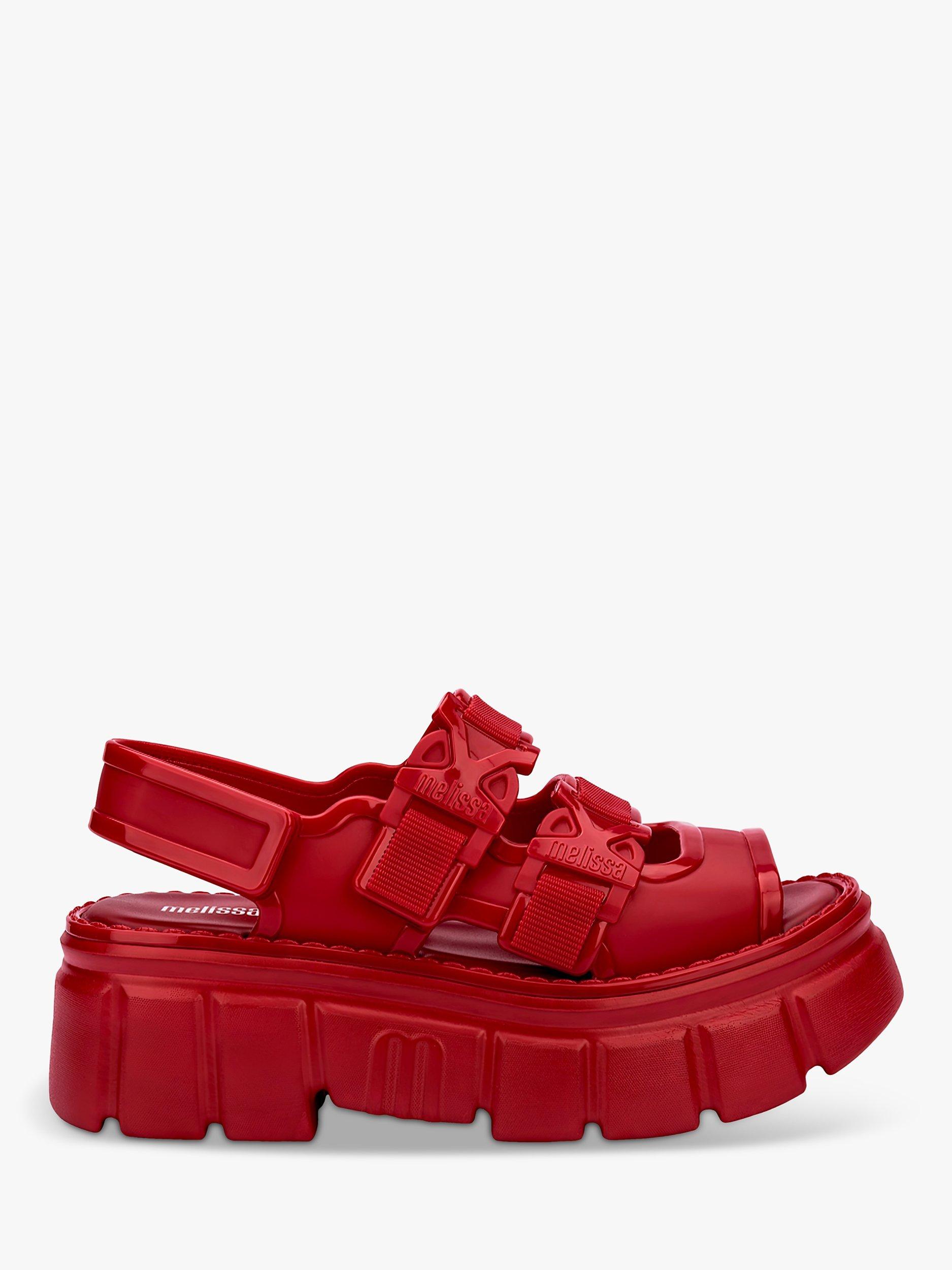 Product image 1 of 4, which shows Melissa Rebel Sandals, Red, 3