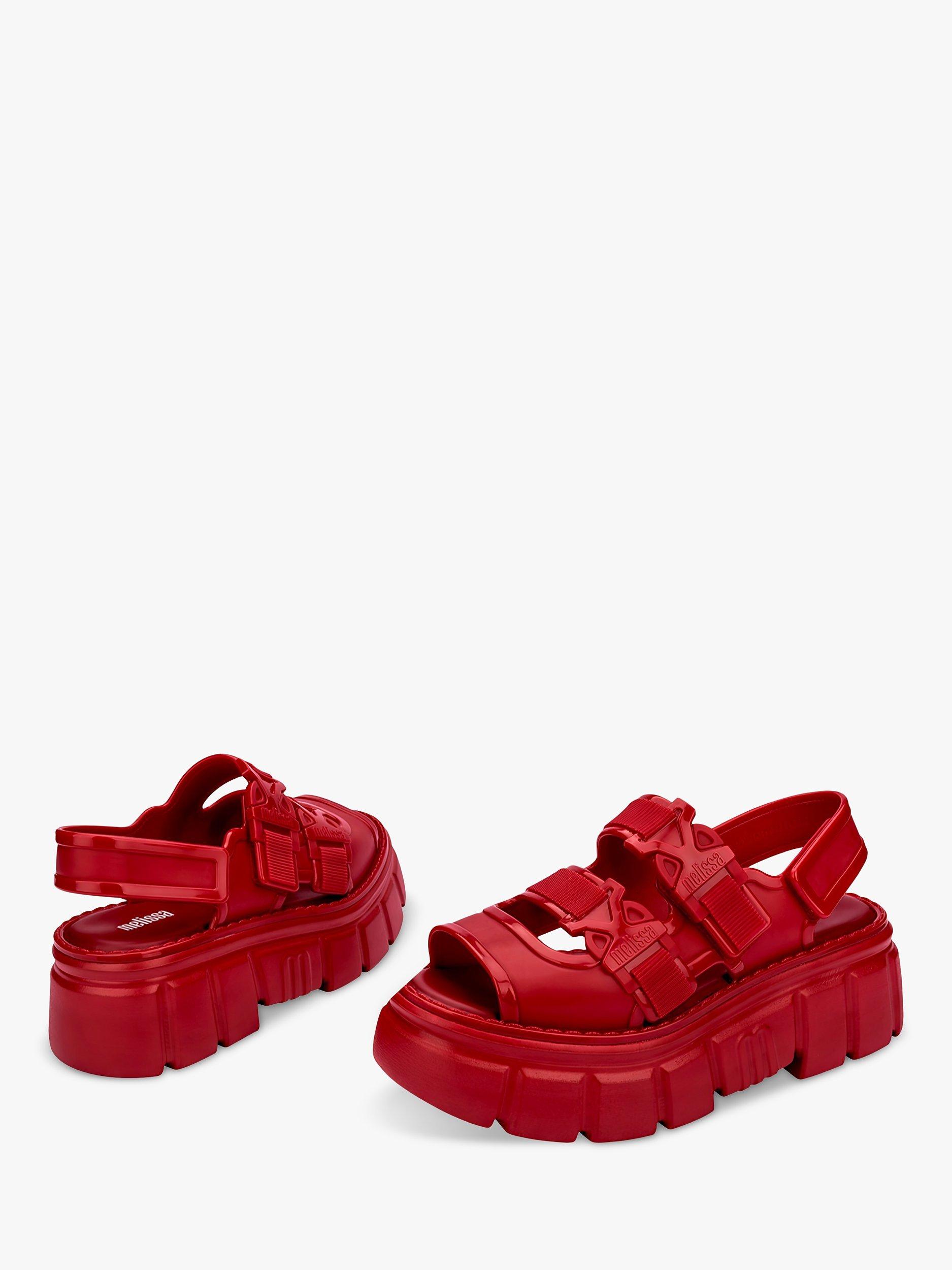 Product image 2 of 4, which shows Melissa Rebel Sandals, Red, 3