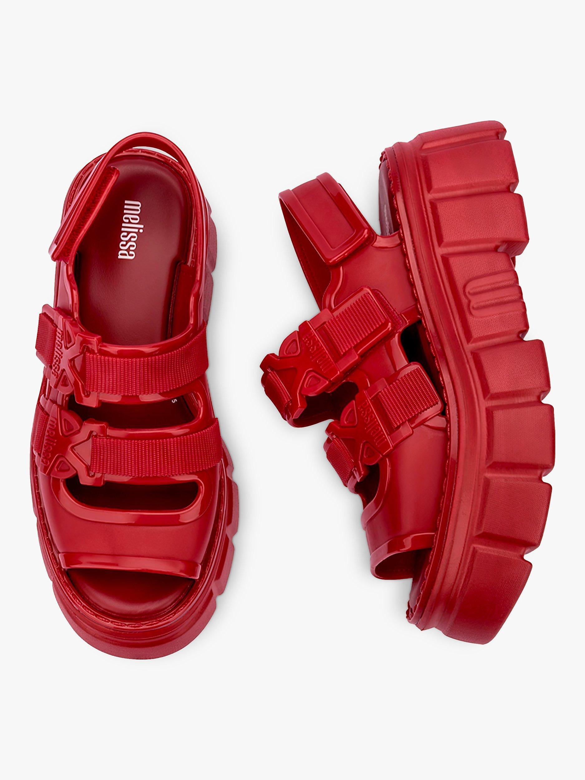 Product image 3 of 4, which shows Melissa Rebel Sandals, Red, 3