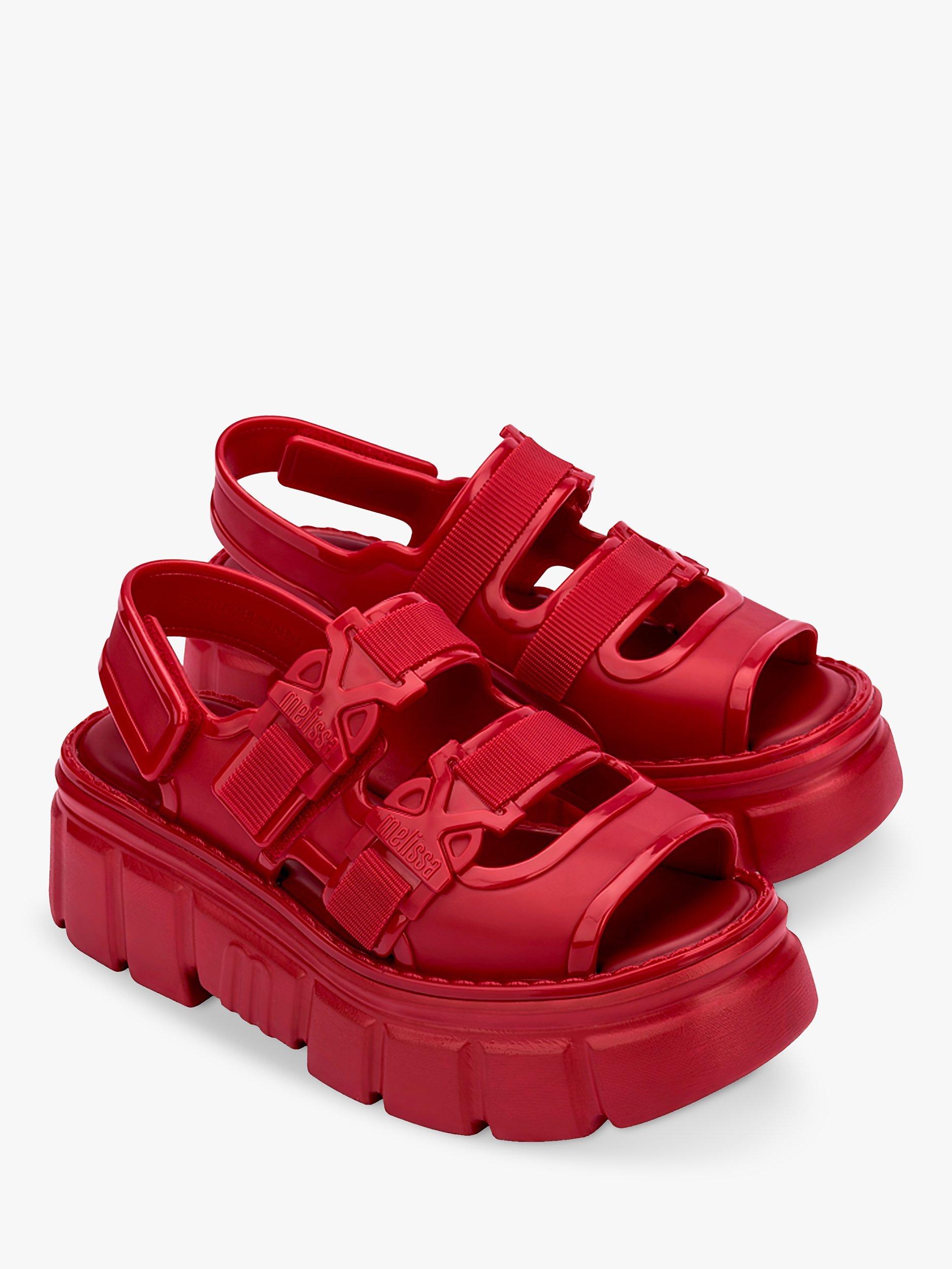 Product image 4 of 4, which shows Melissa Rebel Sandals, Red, 3