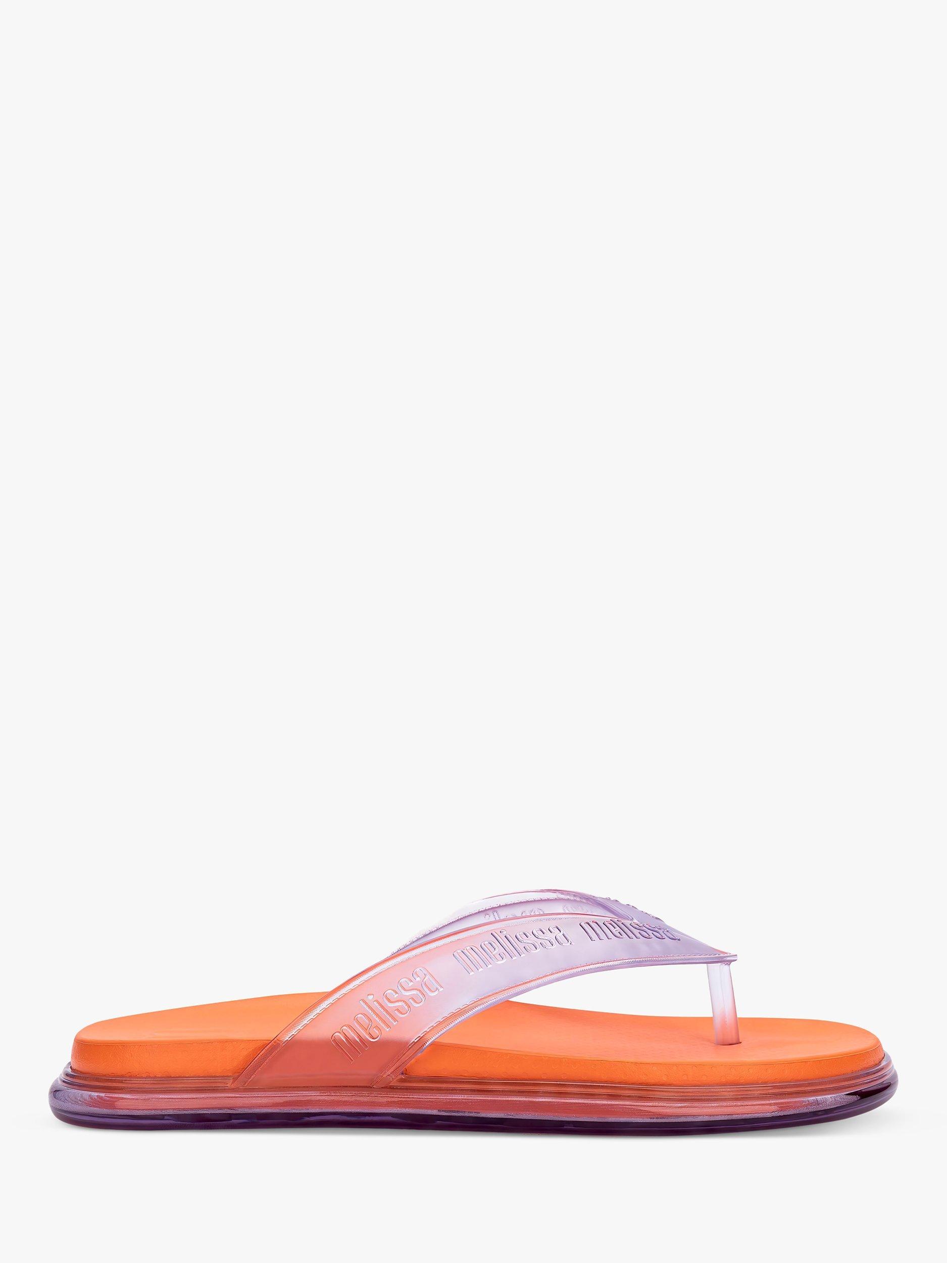 Product image 1 of 3, which shows Melissa Lover Plus Sandals, Clear/Orange, 3