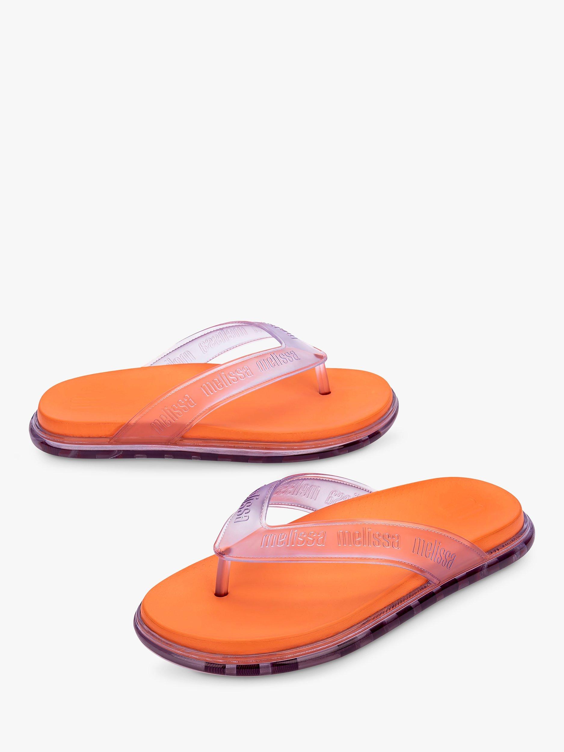 Product image 2 of 3, which shows Melissa Lover Plus Sandals, Clear/Orange, 3