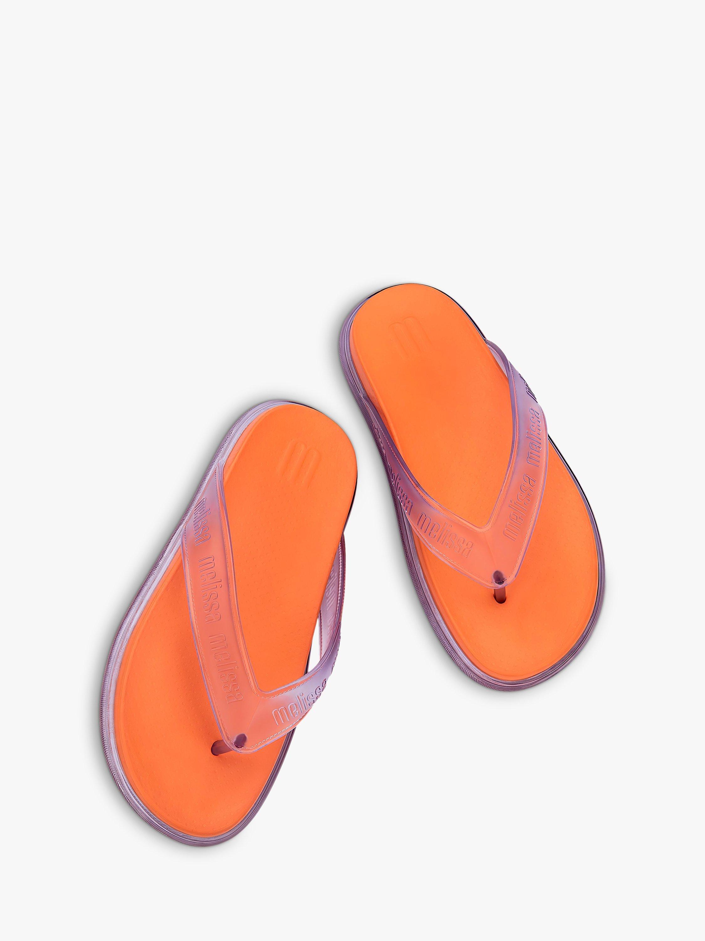 Product image 3 of 3, which shows Melissa Lover Plus Sandals, Clear/Orange, 3