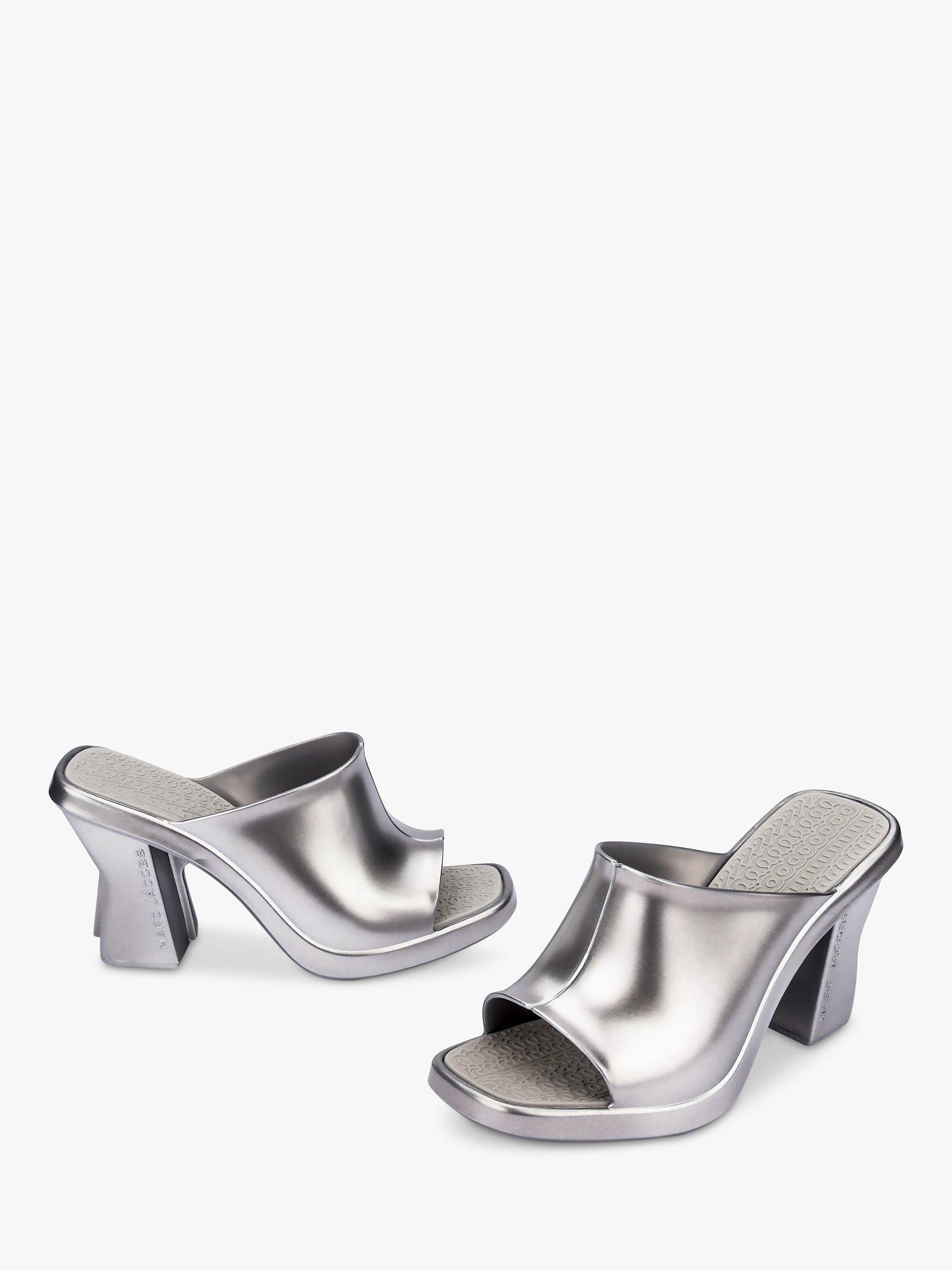 Product image 3 of 3, which shows Melissa Mule x Marc Jacobs Heeled Sandals, Silver/Grey, 3