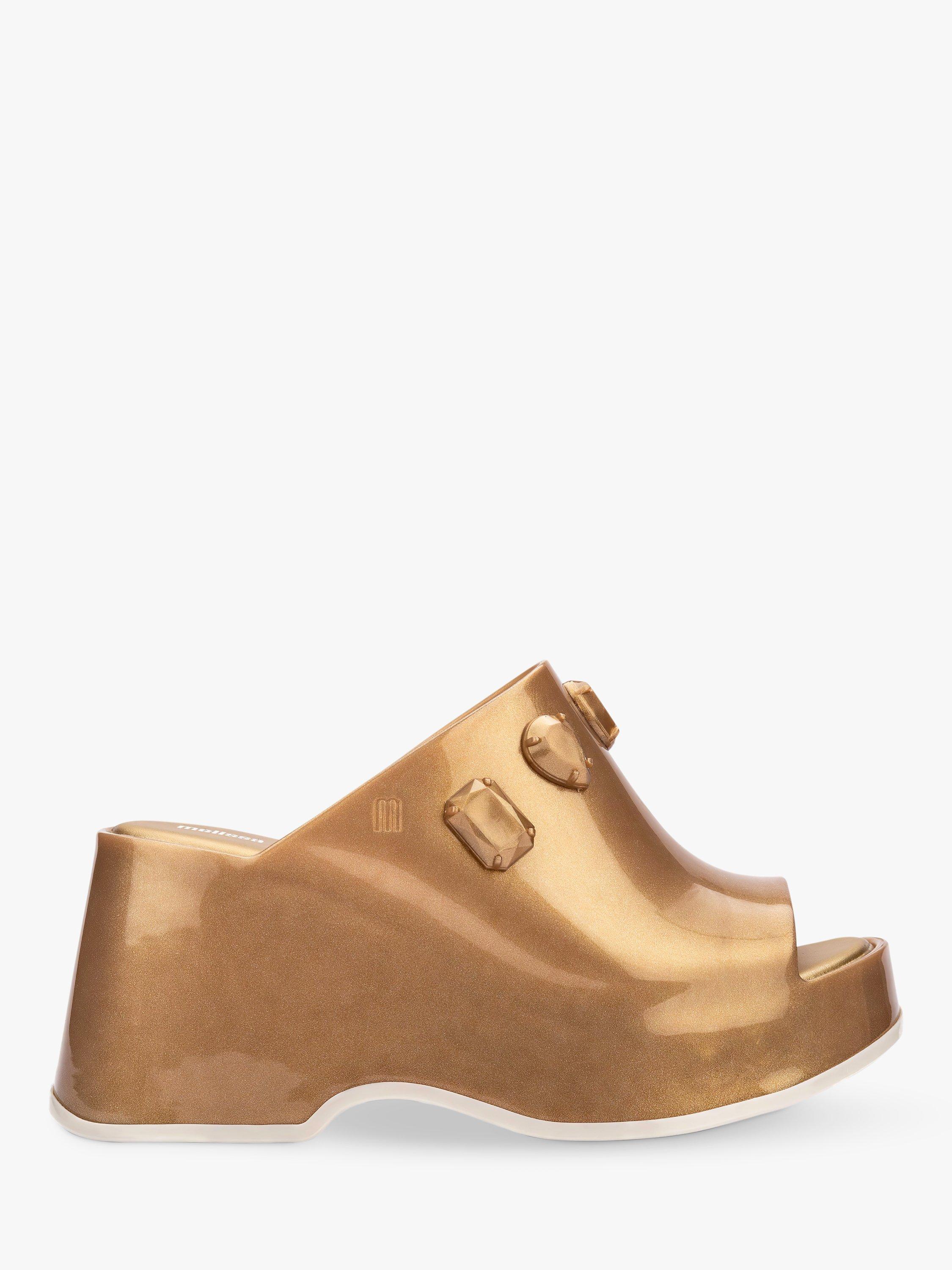 Product image 1 of 3, which shows Melissa Patty Heeled Sandals, Gold, 4