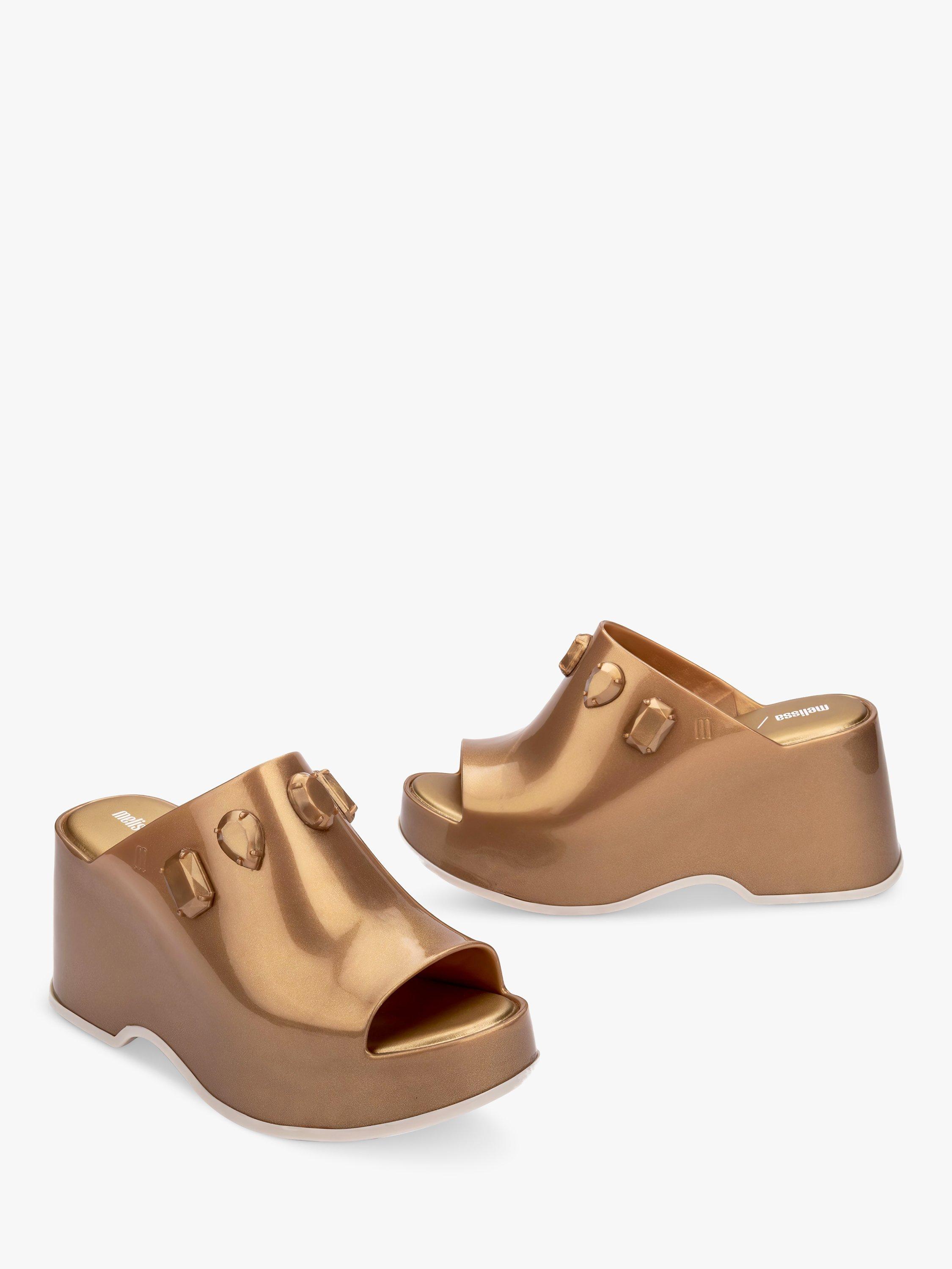 Product image 2 of 3, which shows Melissa Patty Heeled Sandals, Gold, 4