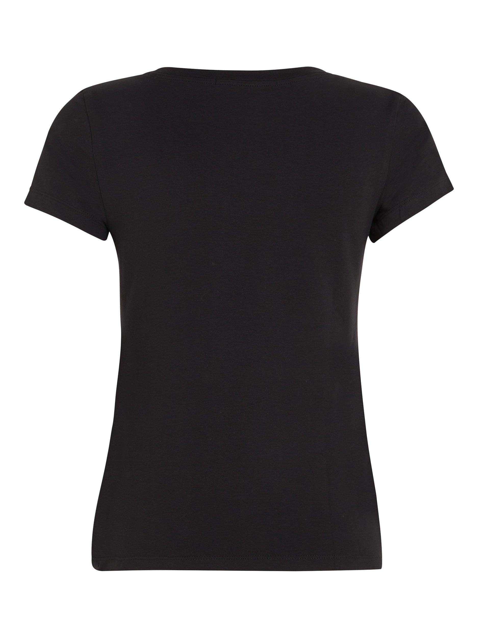 Product image 5 of 5, which shows Calvin Klein CK Logo V-Neck T-Shirt, Black, XS