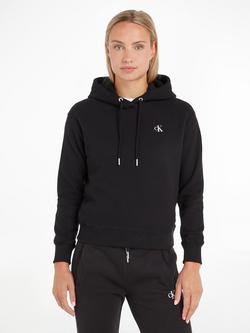 Calvin Klein Logo Organic Cotton Blend Hoodie, Black, Black