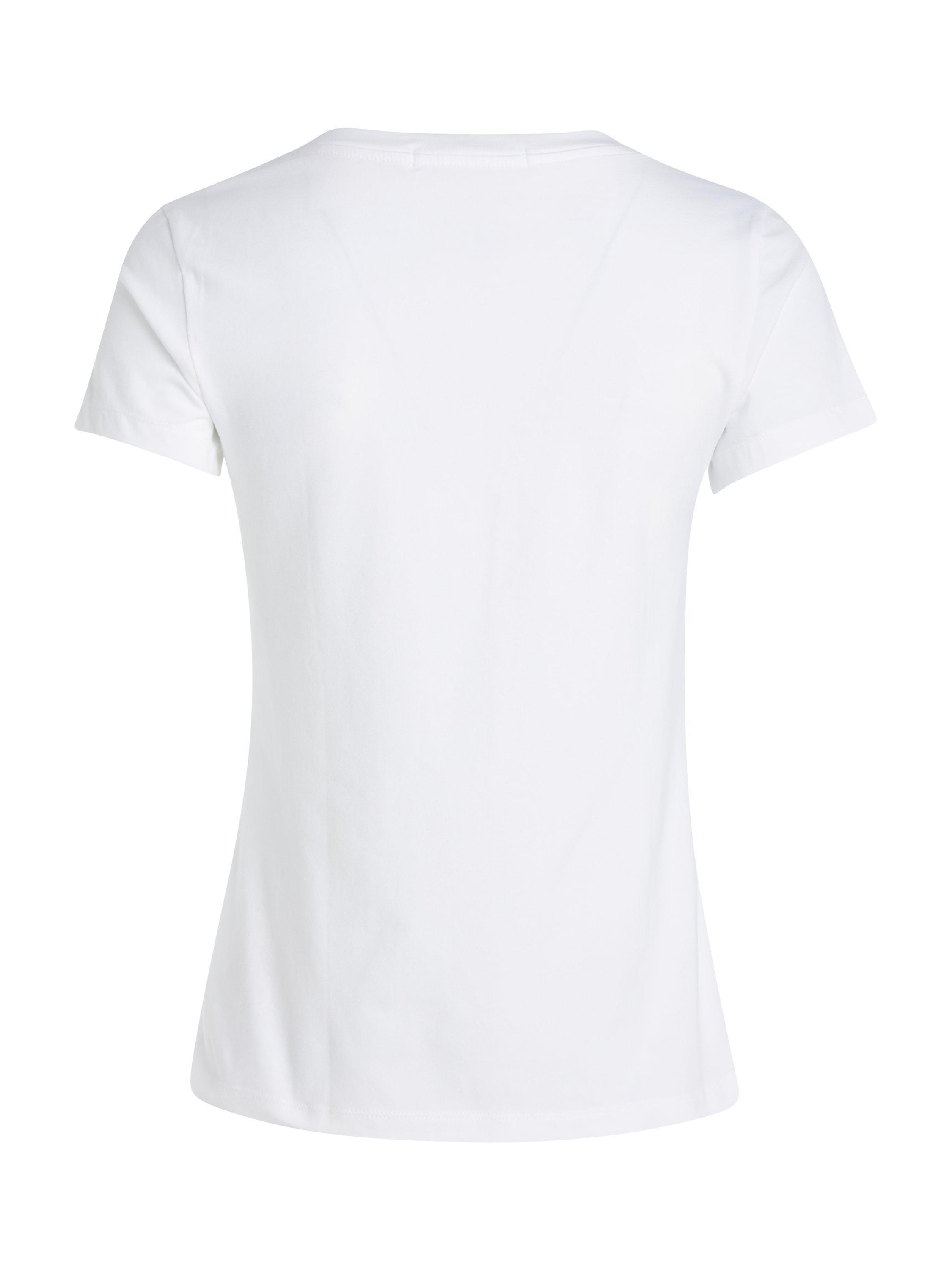 Product image 5 of 5, which shows Calvin Klein CK Logo V-Neck T-Shirt, White, XS