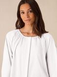 Ro&Zo Gathered Neckline Top, White