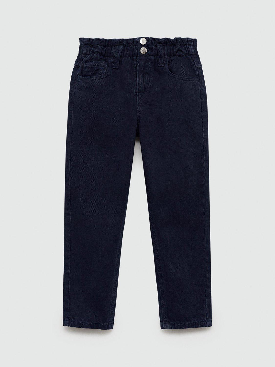 Mango Kids' Paperbag Jeans, Navy