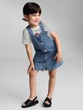 Mango Kids' Ruffi Denim Mini Dress, Open Blue