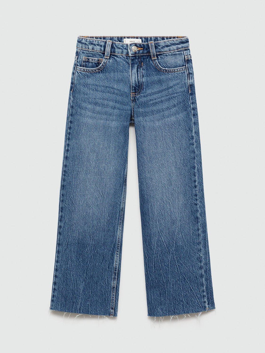 Mango Kids' Wide Leg Jeans, Blue