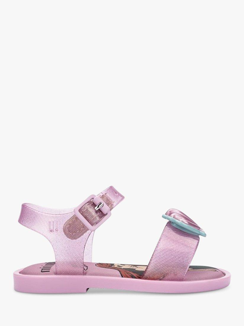 Product image 1 of 1, which shows Melissa Mar Disney Princess Glitter Sandals, Pink/Multi, 12 Jnr