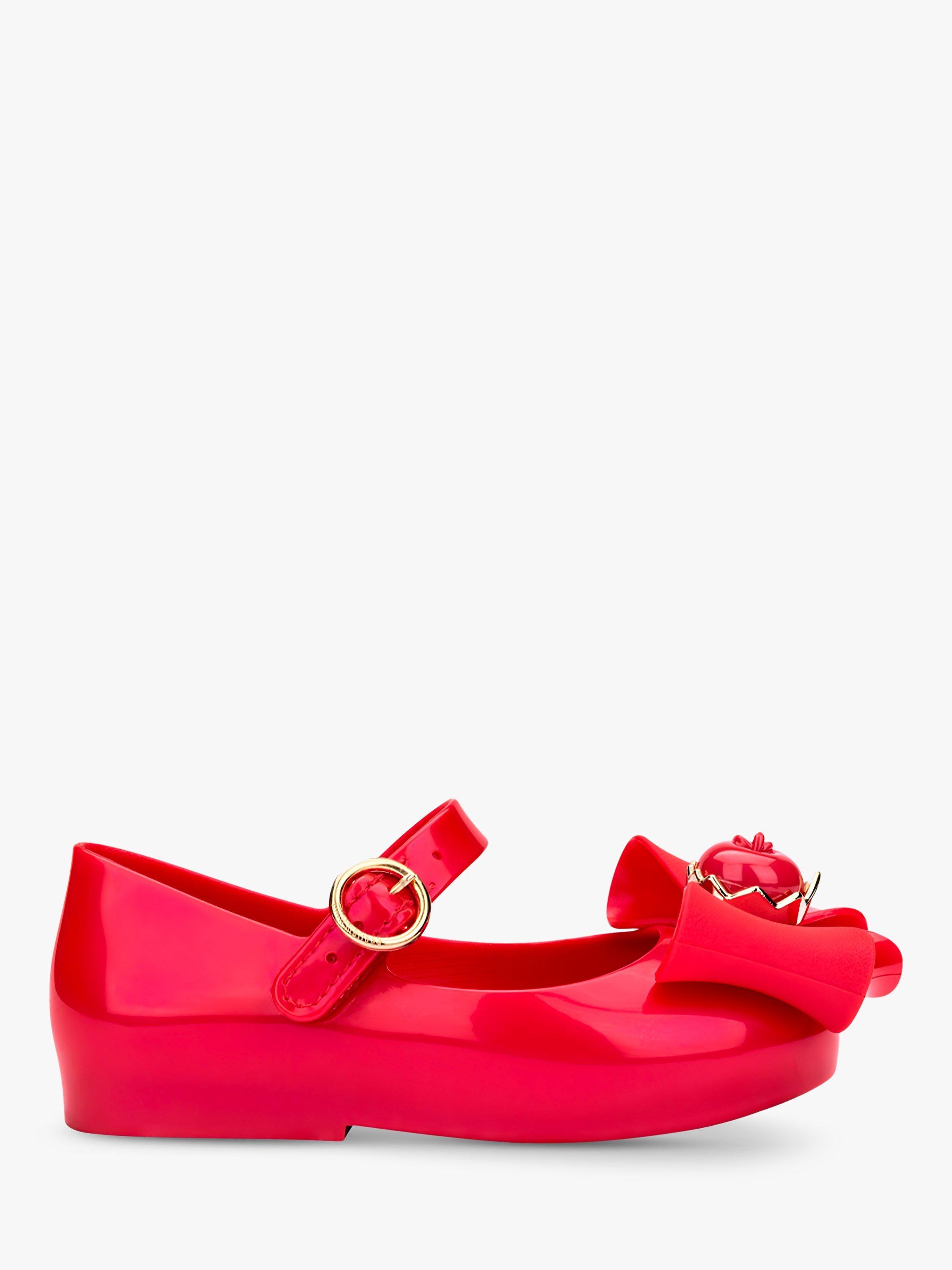 Product image 1 of 4, which shows Melissa Kids' Sweet Love Disney Princess Snow White Slip On Ballet Flats , Red, 4 Jnr