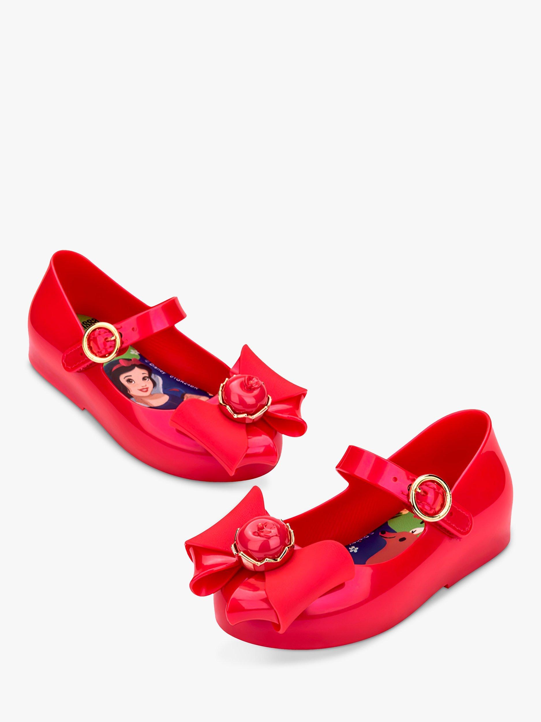 Product image 2 of 4, which shows Melissa Kids' Sweet Love Disney Princess Snow White Slip On Ballet Flats , Red, 4 Jnr