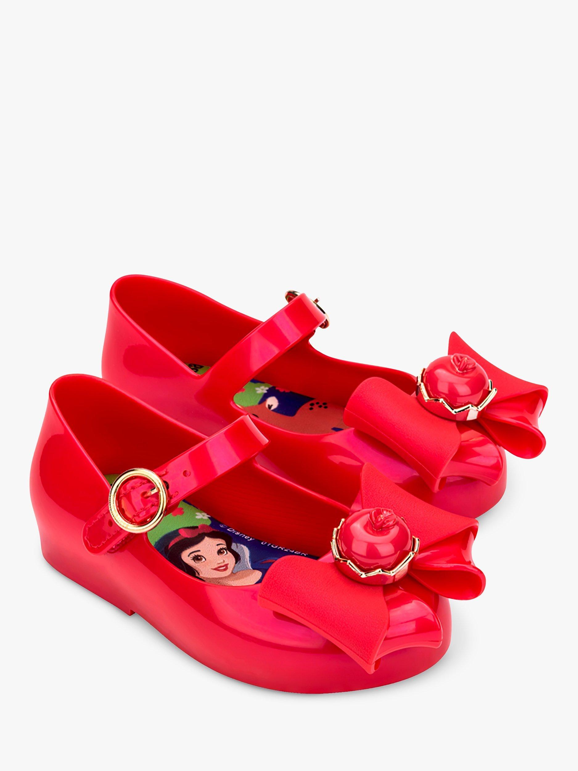 Product image 4 of 4, which shows Melissa Kids' Sweet Love Disney Princess Snow White Slip On Ballet Flats , Red, 4 Jnr