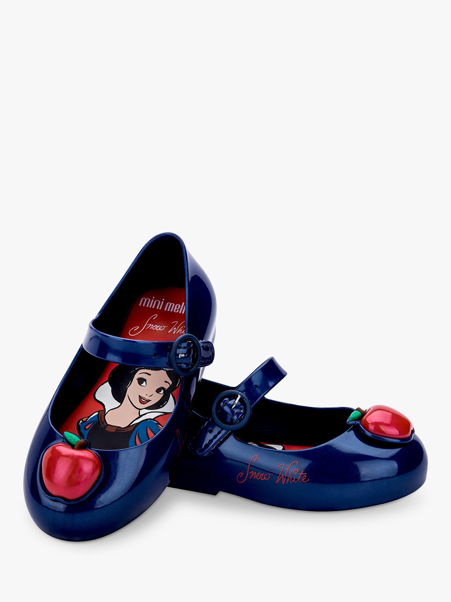 Product image 2 of 4, which shows Melissa Kids' Sweet Love Disney Princess Snow White Ballet Flats, Metallic Blue/Multi, 4 Jnr