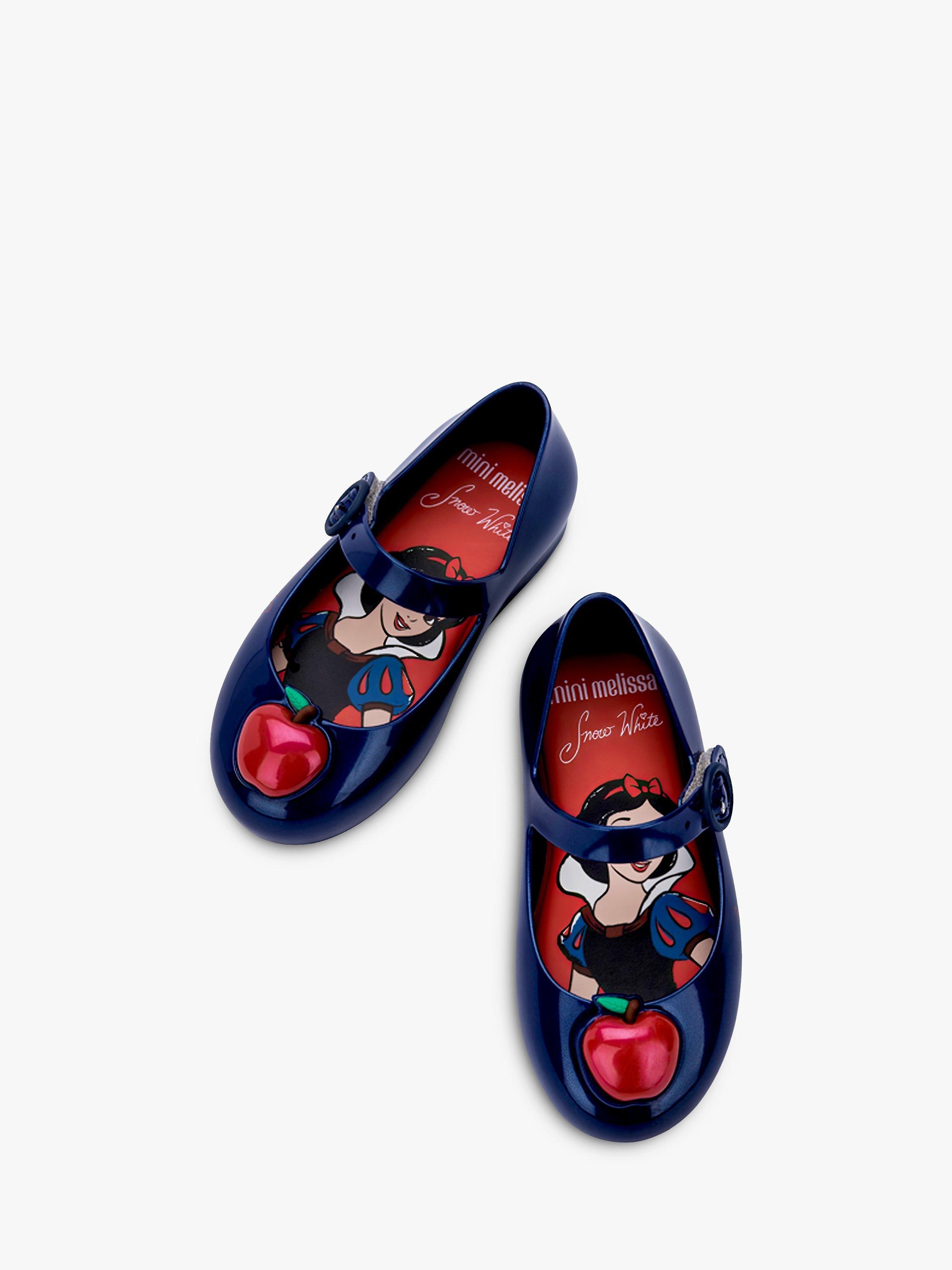 Product image 3 of 4, which shows Melissa Kids' Sweet Love Disney Princess Snow White Ballet Flats, Metallic Blue/Multi, 4 Jnr