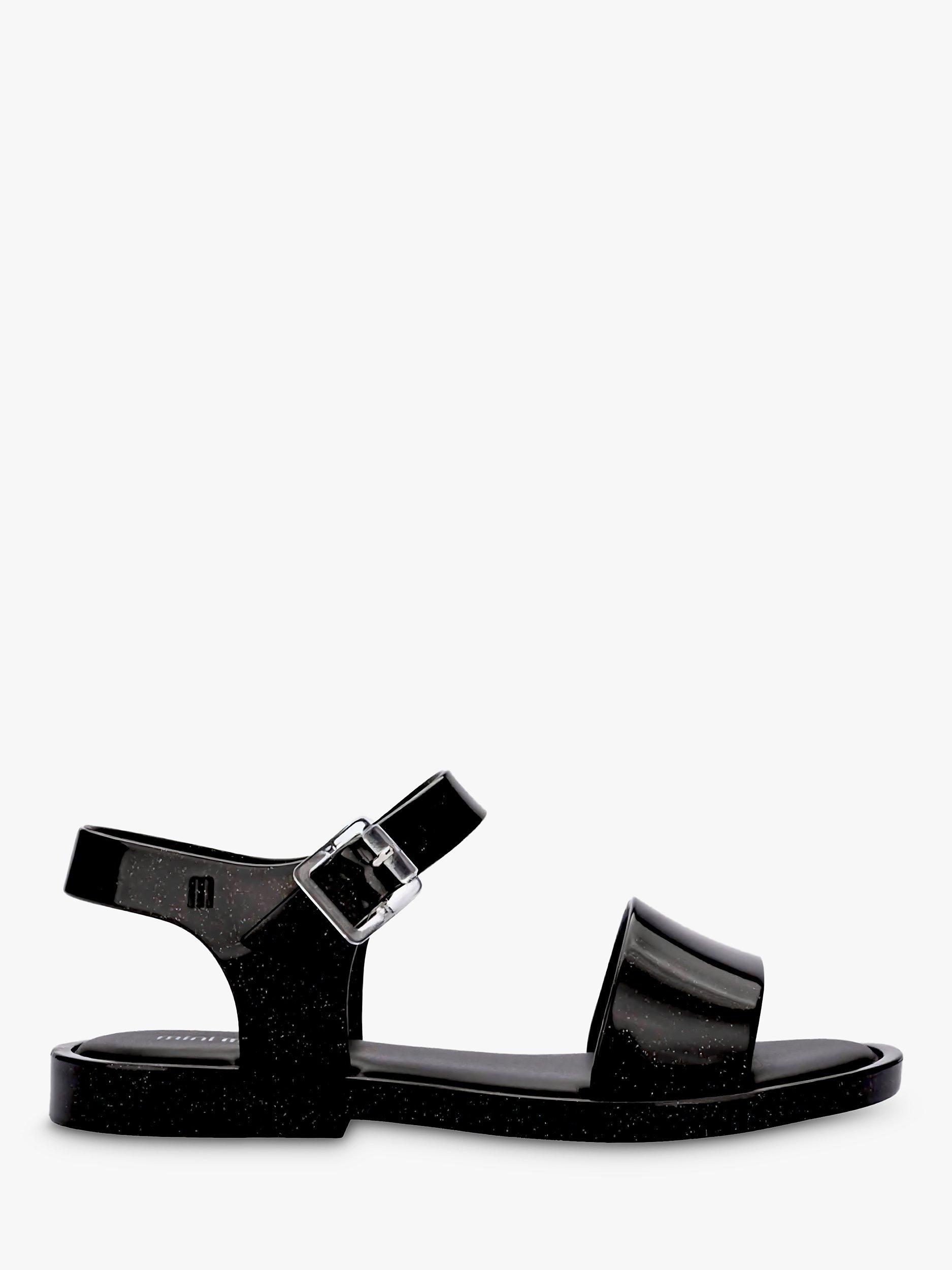 Product image 1 of 5, which shows Mini Melissa Mar Glitter Sandals, Black, 10 Jnr