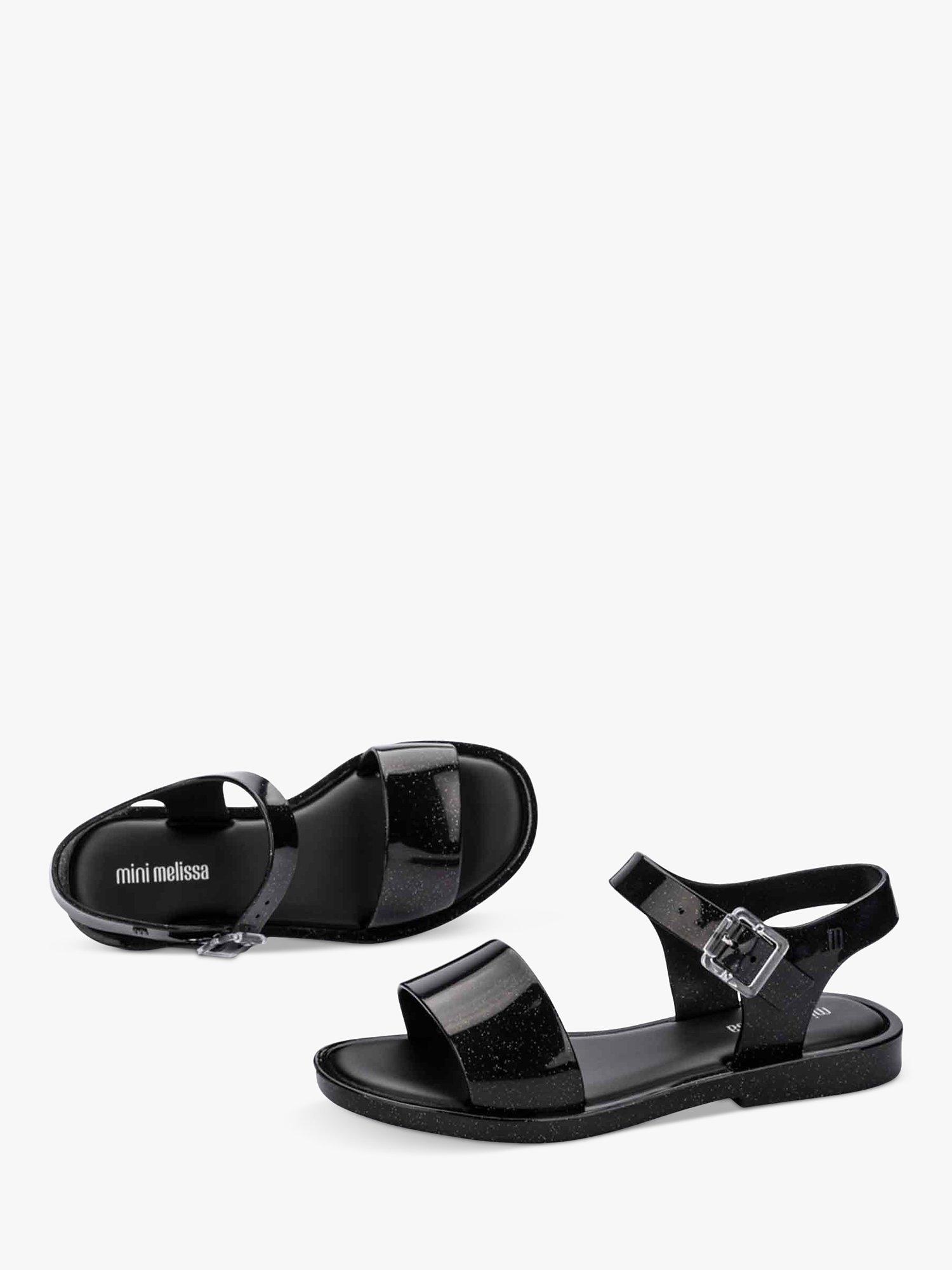 Product image 2 of 5, which shows Mini Melissa Mar Glitter Sandals, Black, 10 Jnr