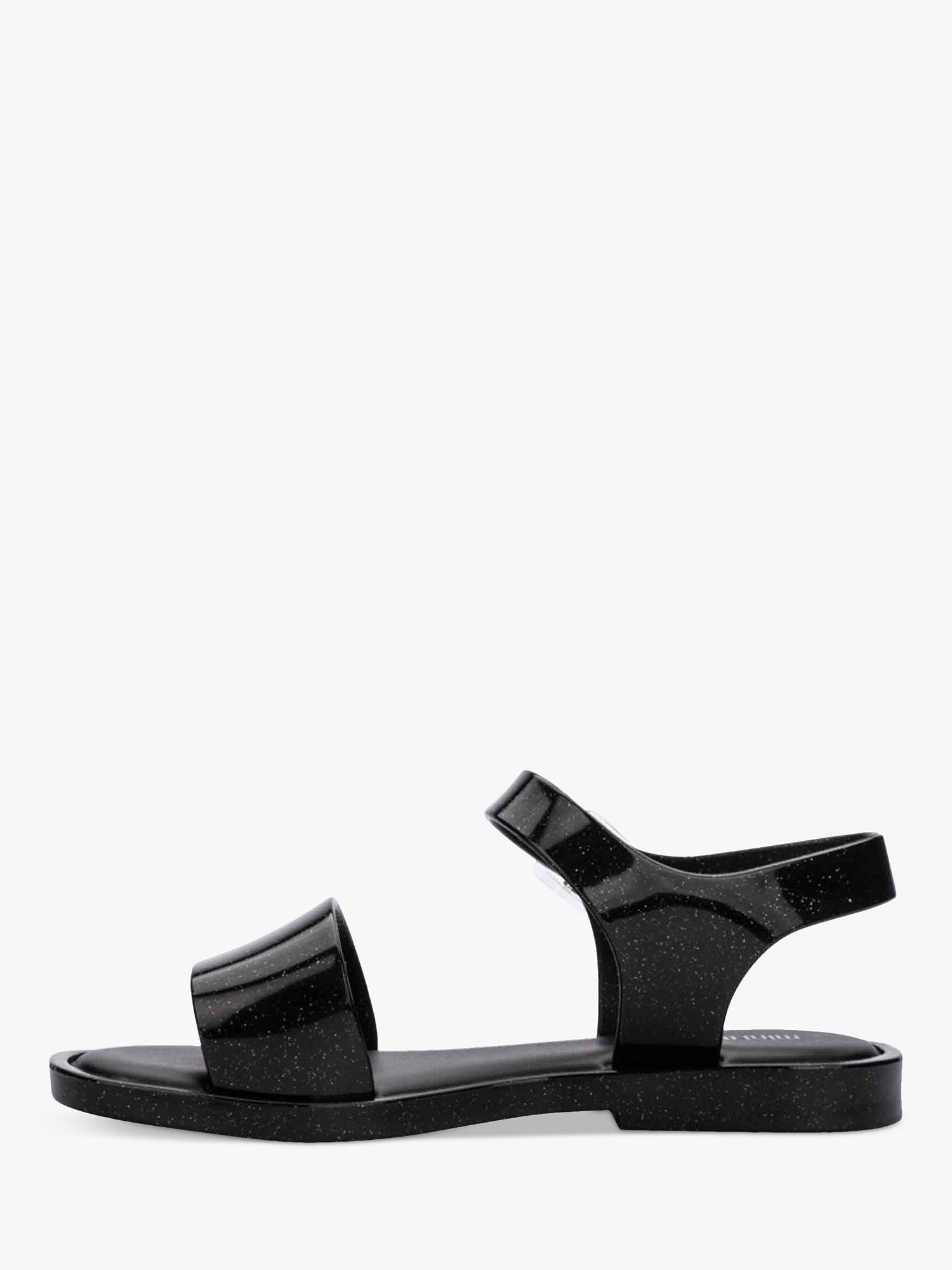 Product image 3 of 5, which shows Mini Melissa Mar Glitter Sandals, Black, 10 Jnr