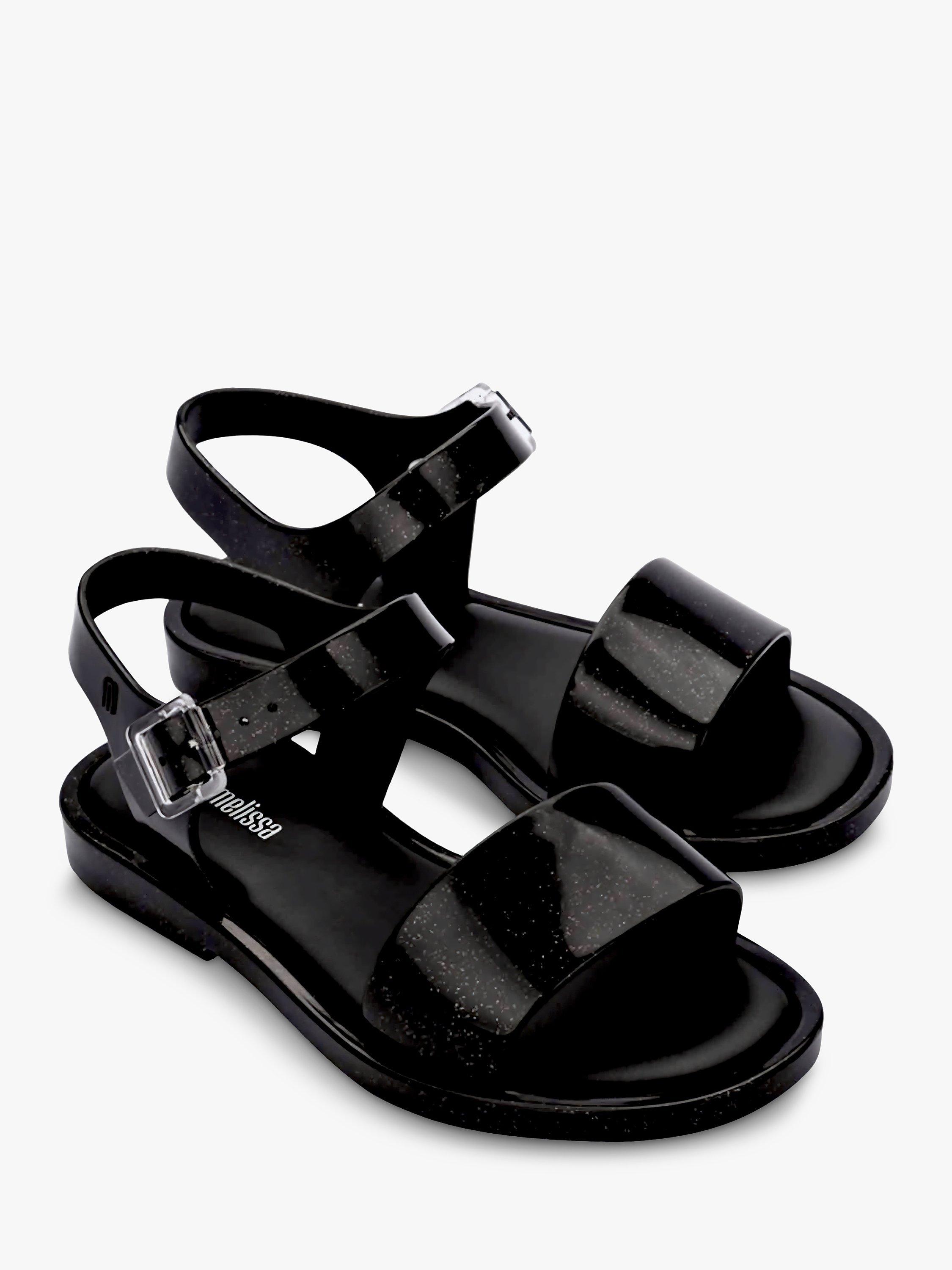 Product image 4 of 5, which shows Mini Melissa Mar Glitter Sandals, Black, 10 Jnr