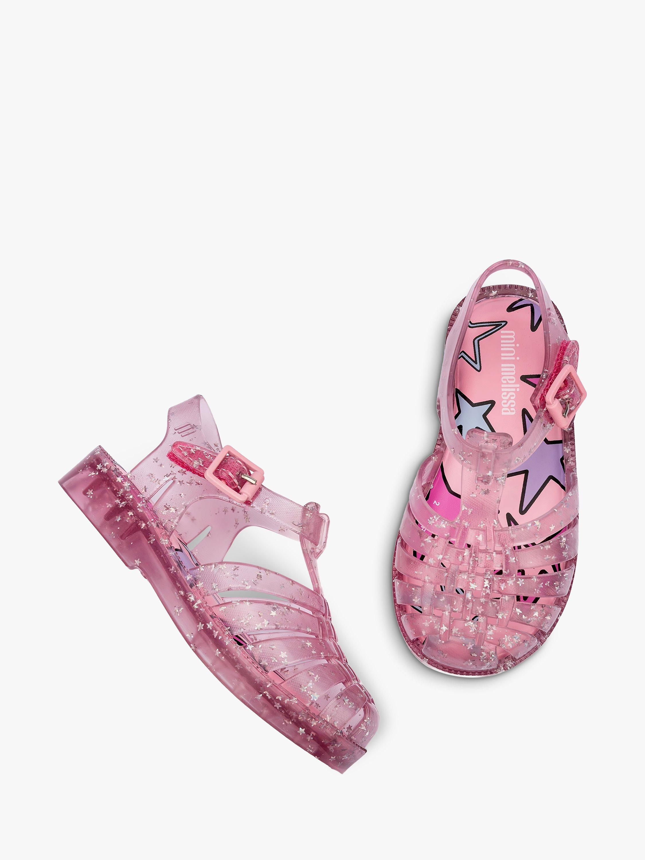 Product image 3 of 3, which shows Melissa Kids' Sparkle Jelly Shoes, Pink, 4 Jnr