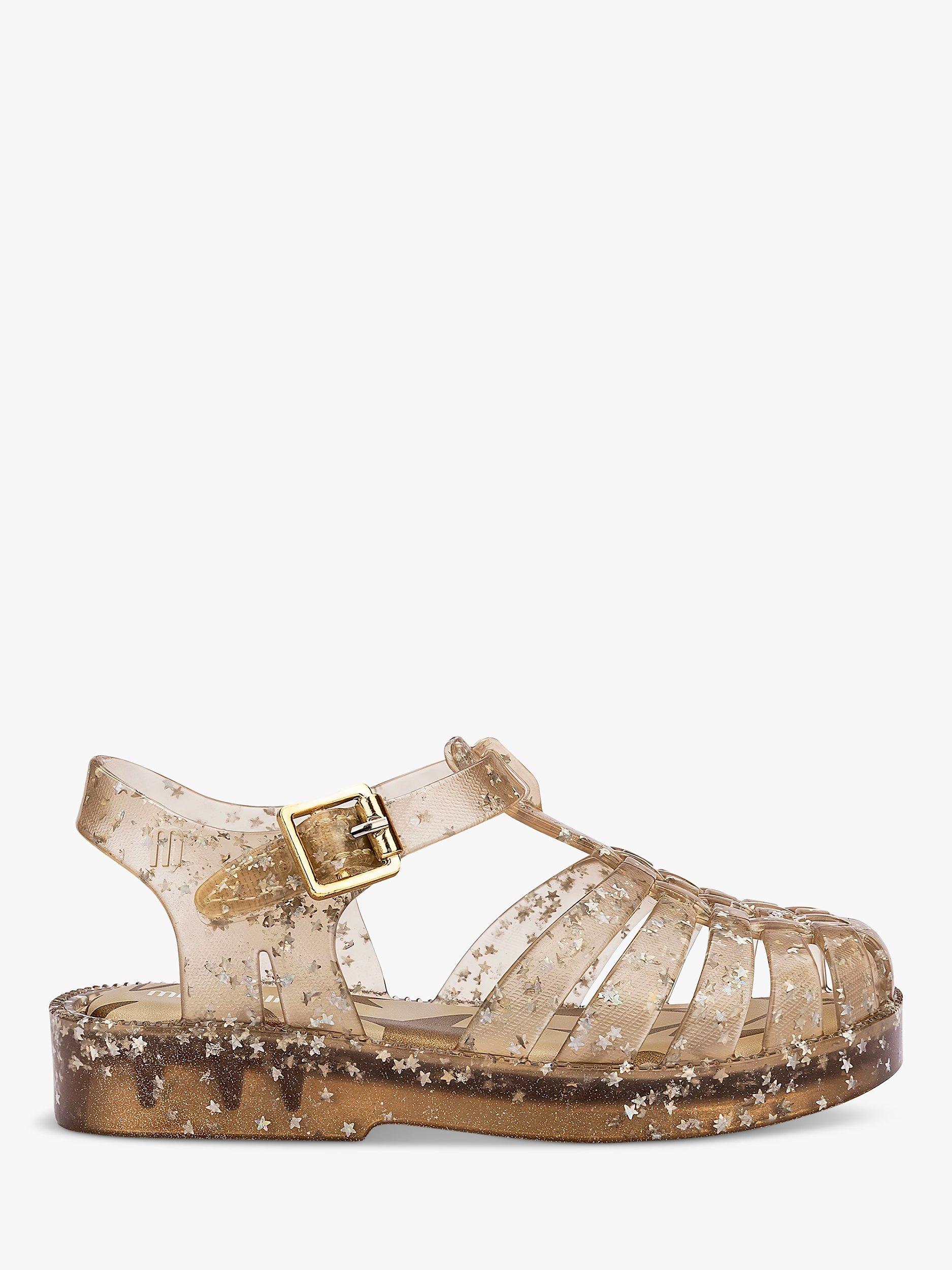 Product image 1 of 3, which shows Melissa Kids' Sparkle Jelly Shoes, Beige, 4 Jnr