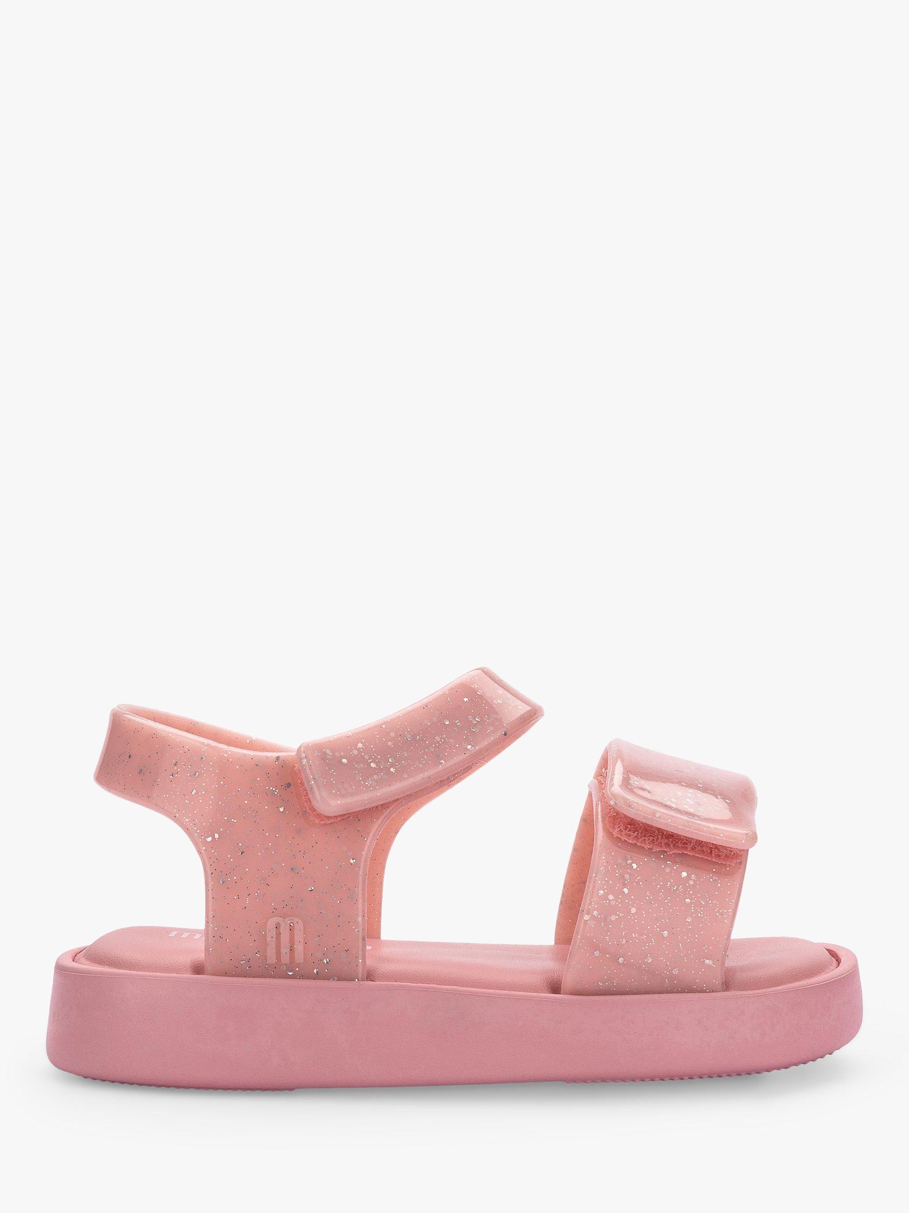 Product image 1 of 3, which shows Mini Melissa Kids' Glitter Sandals, Pink, 4 Jnr