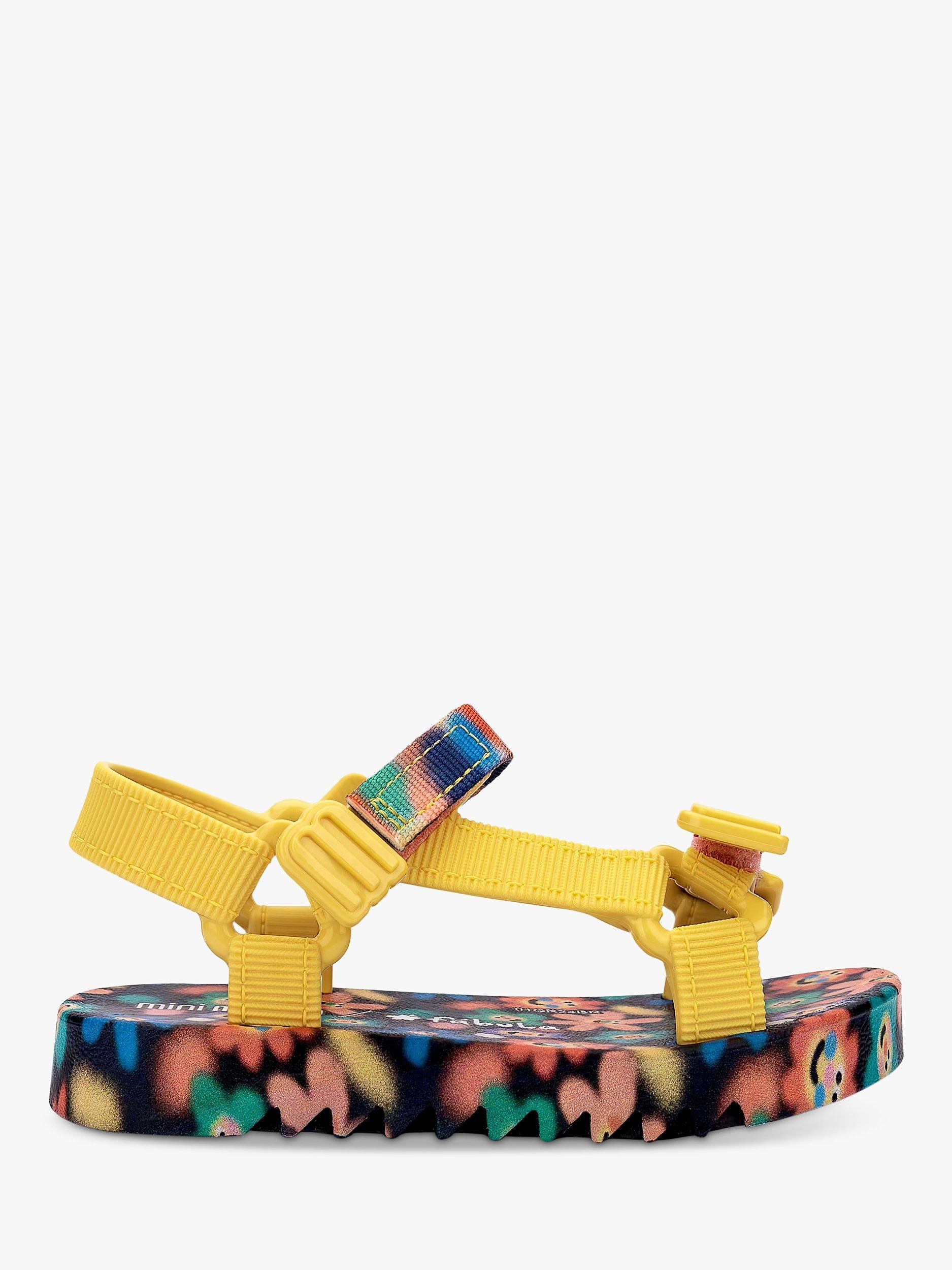 Product image 1 of 3, which shows Melissa Kids' Playtime Fabula Sandals, Yellow/Multi, 4 Jnr