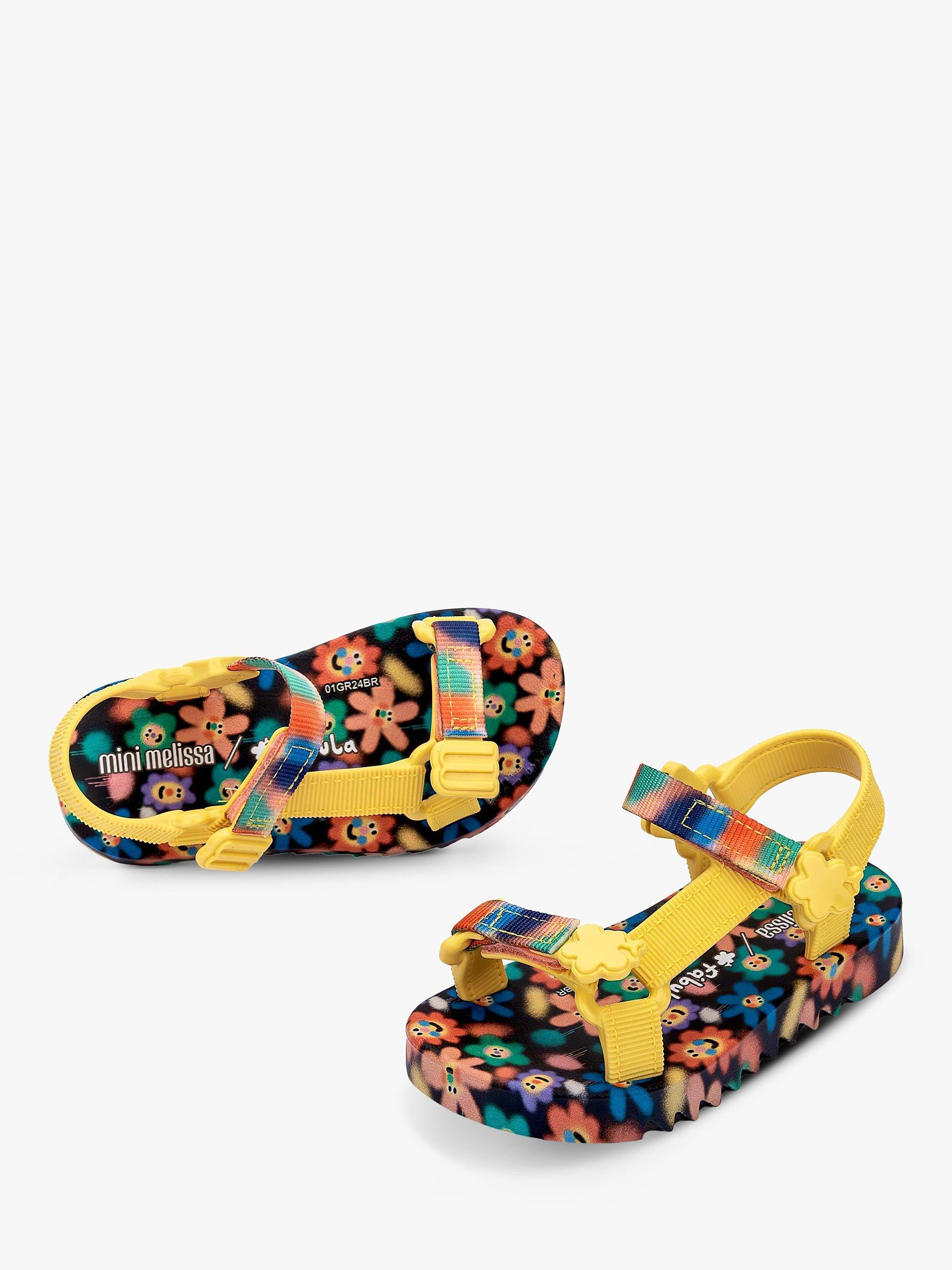 Product image 2 of 3, which shows Melissa Kids' Playtime Fabula Sandals, Yellow/Multi, 4 Jnr