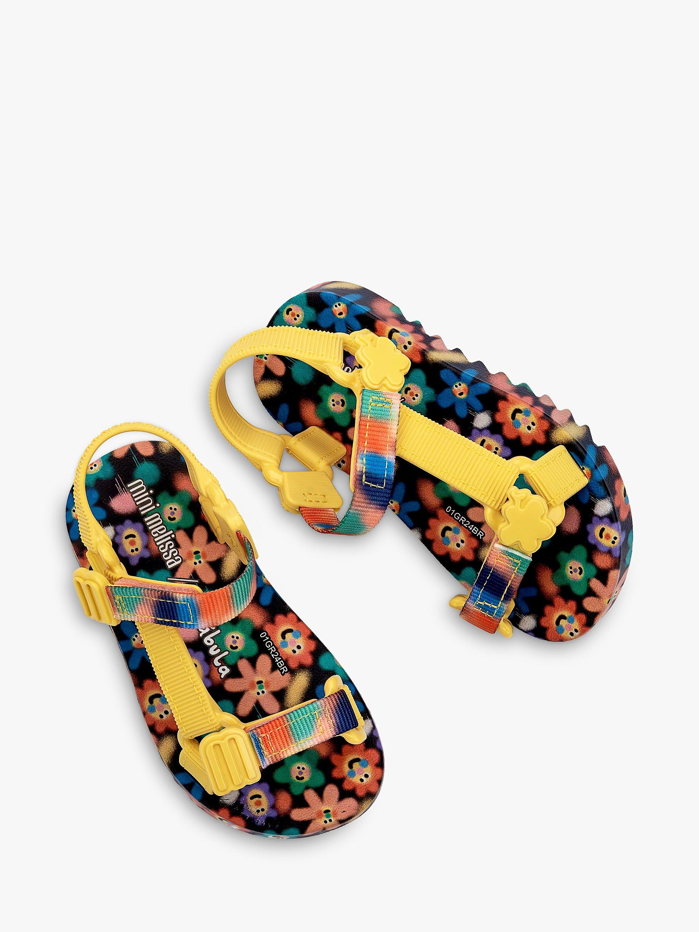 Product image 3 of 3, which shows Melissa Kids' Playtime Fabula Sandals, Yellow/Multi, 4 Jnr