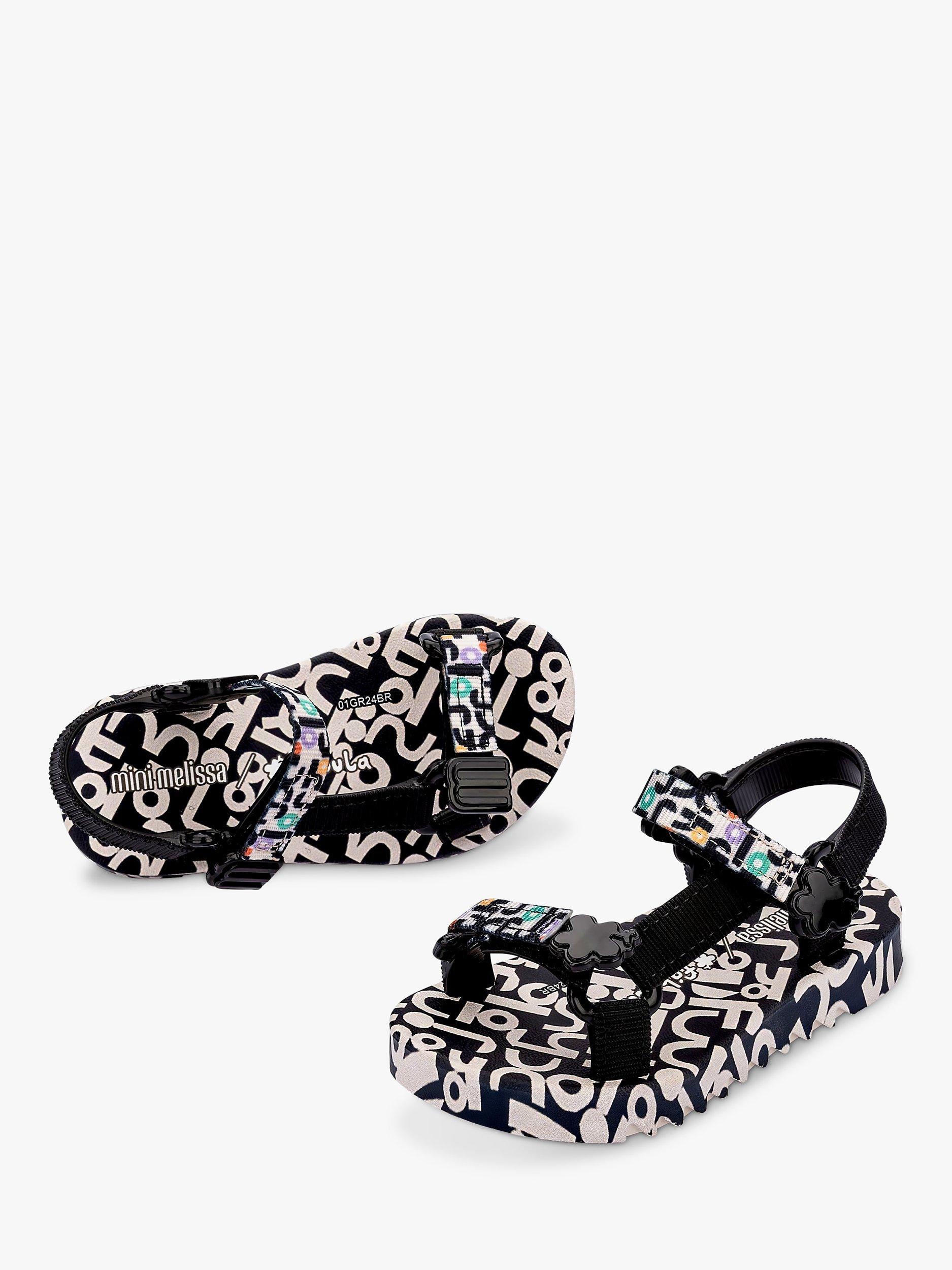 Product image 2 of 3, which shows Melissa Kids' Playtime Fabula Sandals, Black/Beige, 4 Jnr