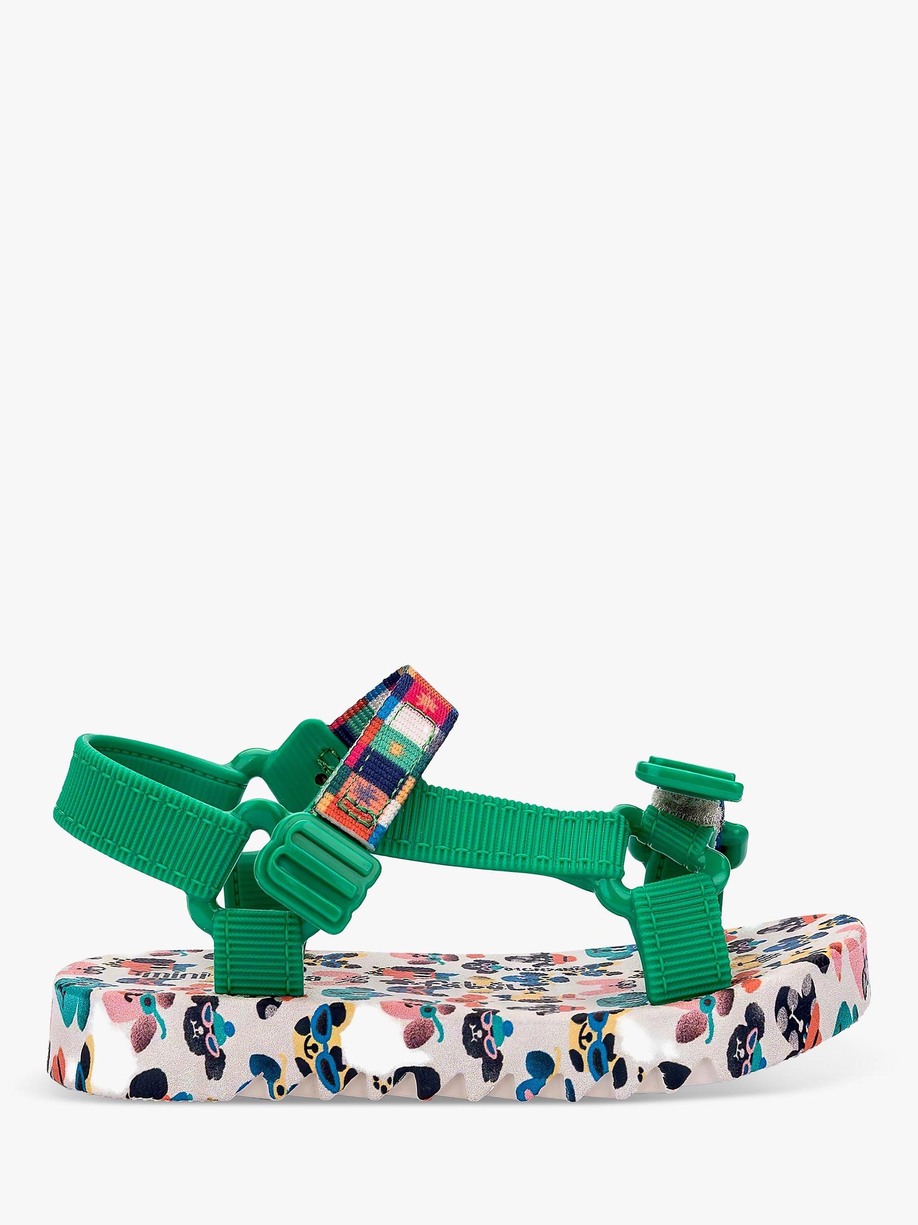Product image 1 of 3, which shows Melissa Kids' Playtime Fabula Sandals, Green/Multi, 4 Jnr