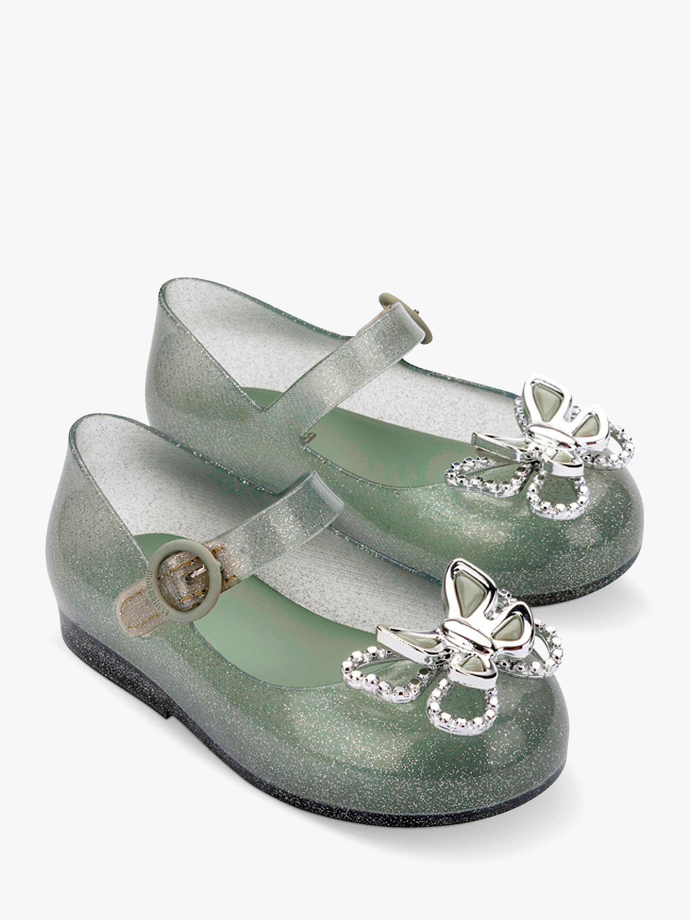 Product image 4 of 4, which shows Melissa Kids' Sweet Love Fly Sandals, Green/Silver, 4 Jnr