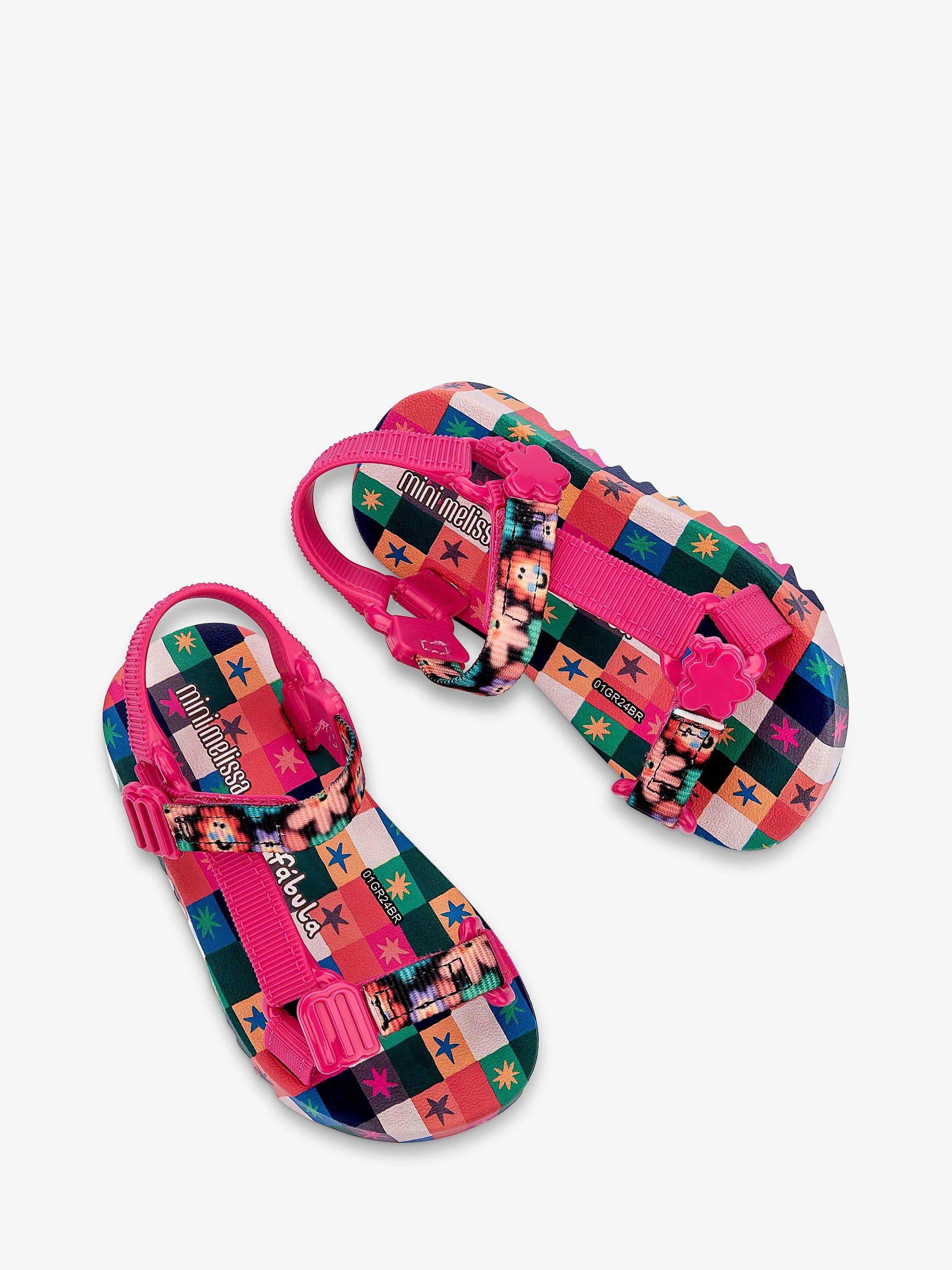 Product image 3 of 3, which shows Melissa Kids' Playtime Fabula Sandals, Pink/Multi, 4 Jnr