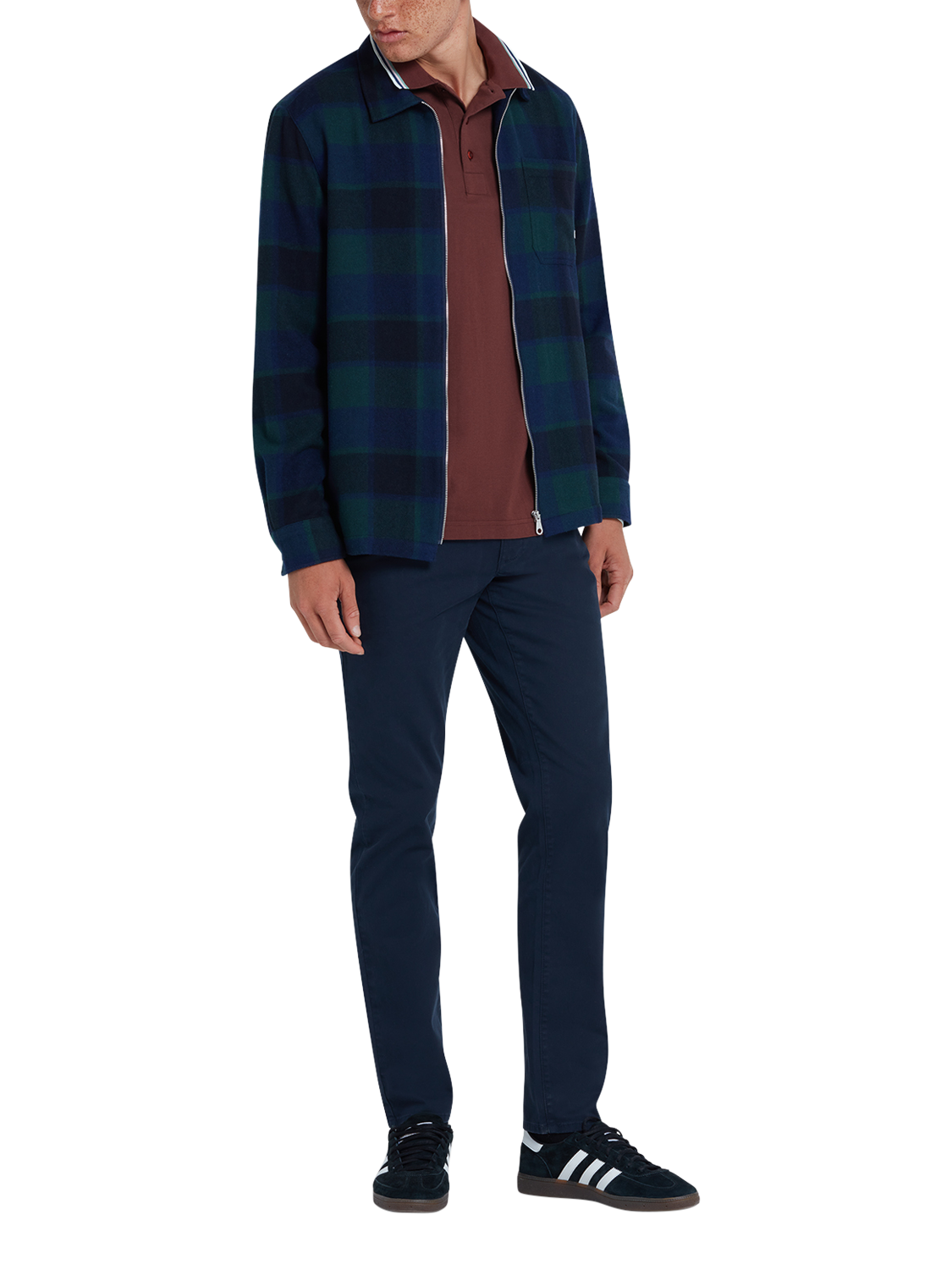 Product image 3 of 5, which shows Farah Elm Chino Trousers, True Navy, W30/L32