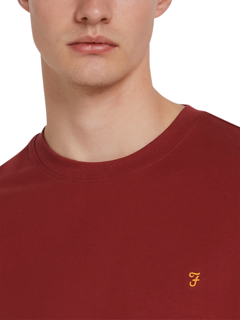 Product image 4 of 5, which shows Farah Danny Organic Cotton T-Shirt, Worn Red, L