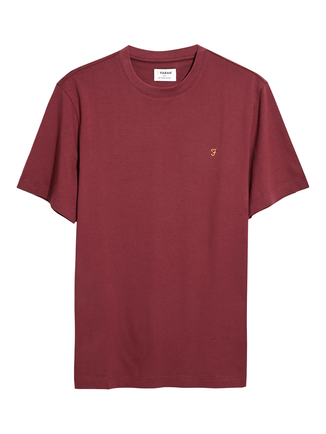 Product image 5 of 5, which shows Farah Danny Organic Cotton T-Shirt, Worn Red, L