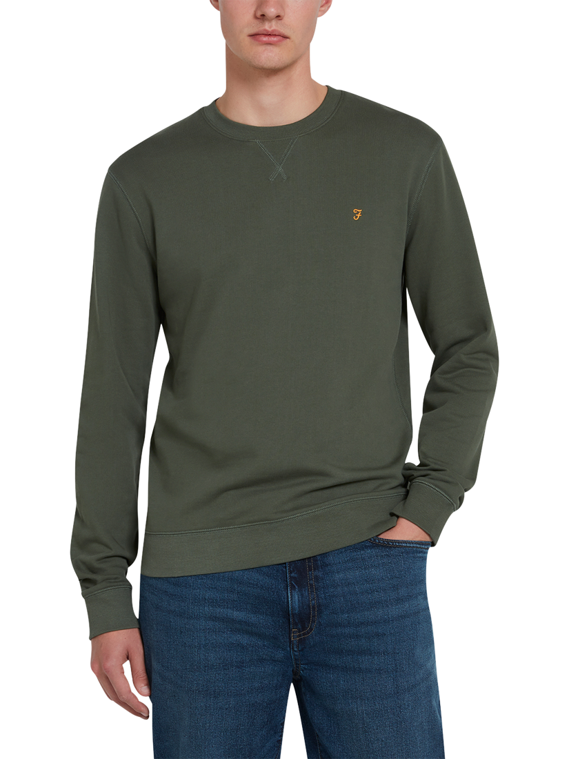 Farah Tim Slim Fit Organic Cotton Terry Sweatshirt, Rosemary