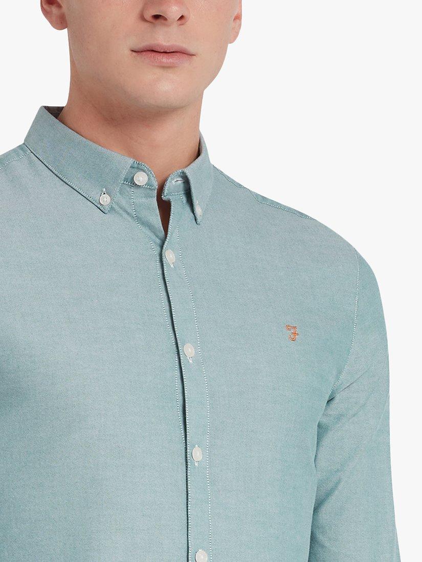Product image 4 of 5, which shows Farah Brewer Long Sleeve Shirt, Dark Ocean Green, L