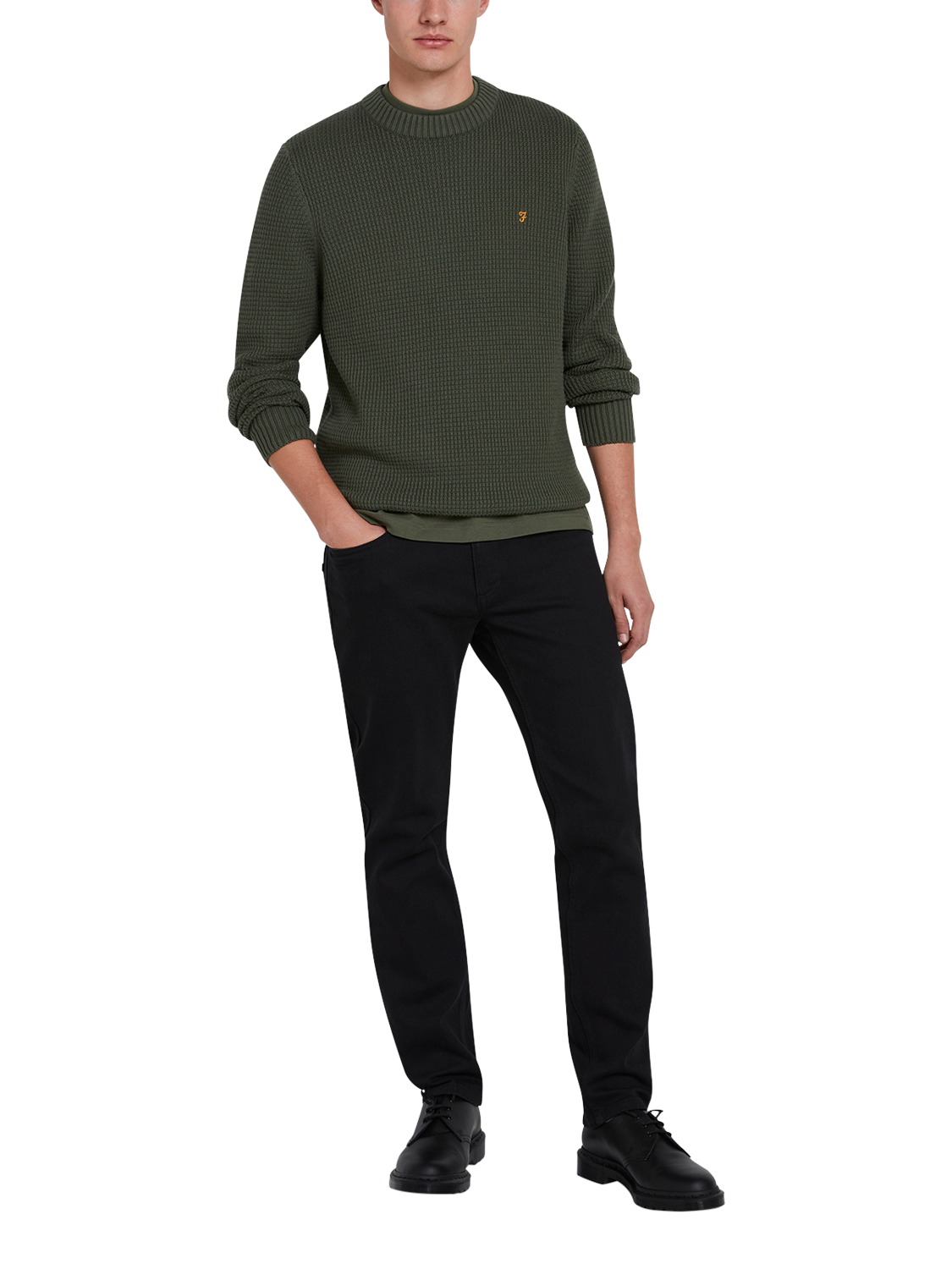 Product image 3 of 5, which shows Farah Foraker Crew Neck Sweater, Rosemary, L